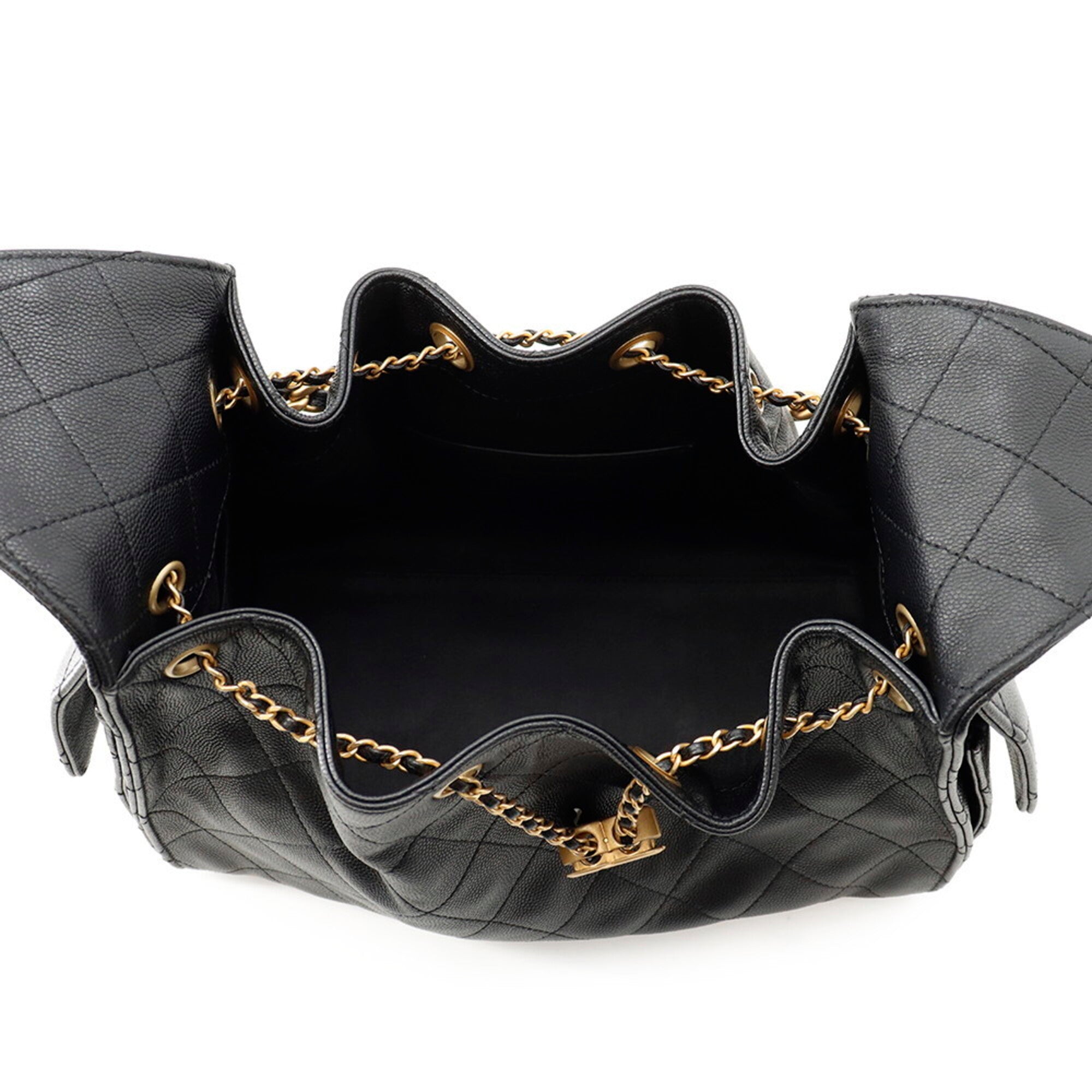 Chanel Black Grained Calfskin Handbag Shoulder Bag (Pre-Owned)
