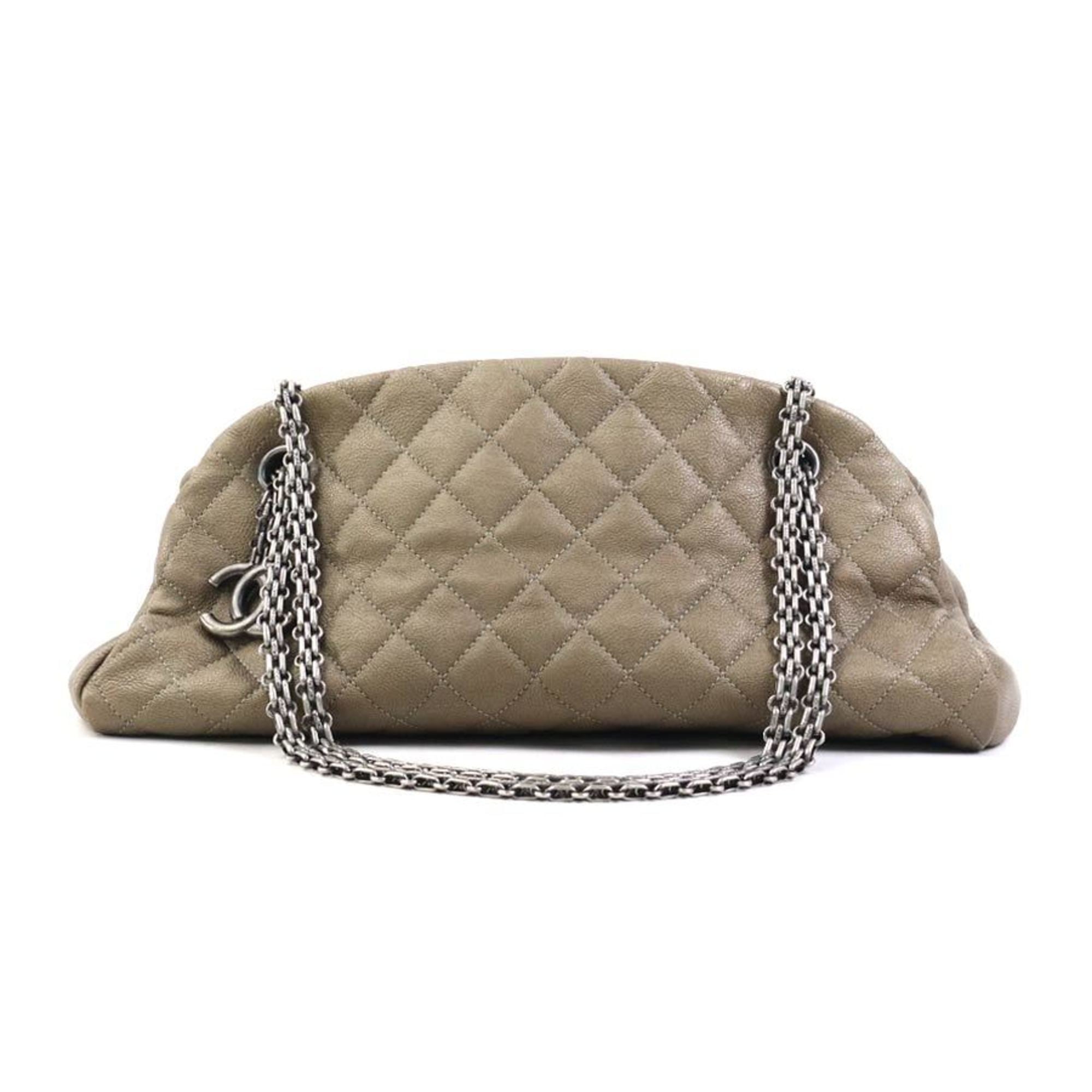 Chanel Khaki Brown Leather Handbag (Pre-Owned)