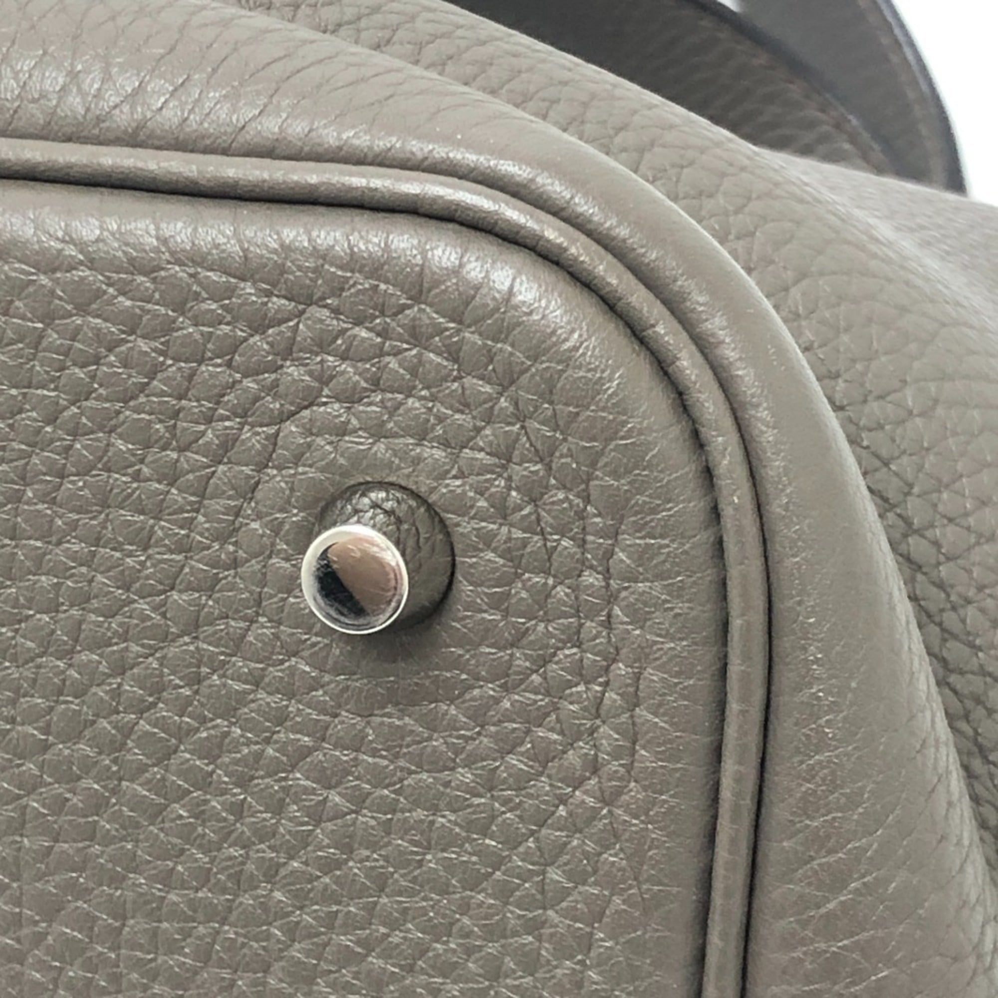 Hermes Picotin Gray Taurillon Clemence Leather Handbag (Pre-Owned)
