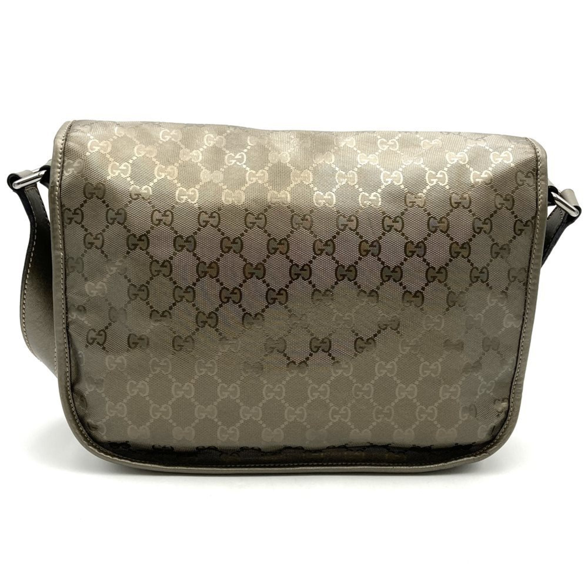 Gucci Gg Imprimé Brown Metallic Gg Imprimé Shoulder Bag (Pre-Owned)