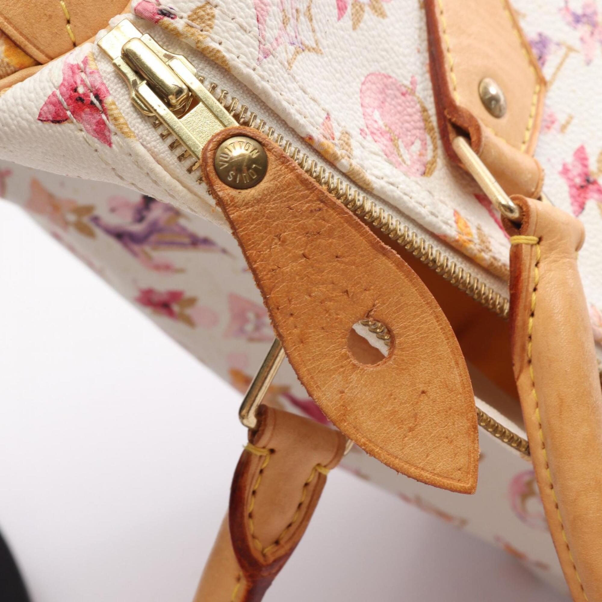 Louis Vuitton Blanc Multi-Color White Coated Canvas Leather Handbag (Pre-Owned)