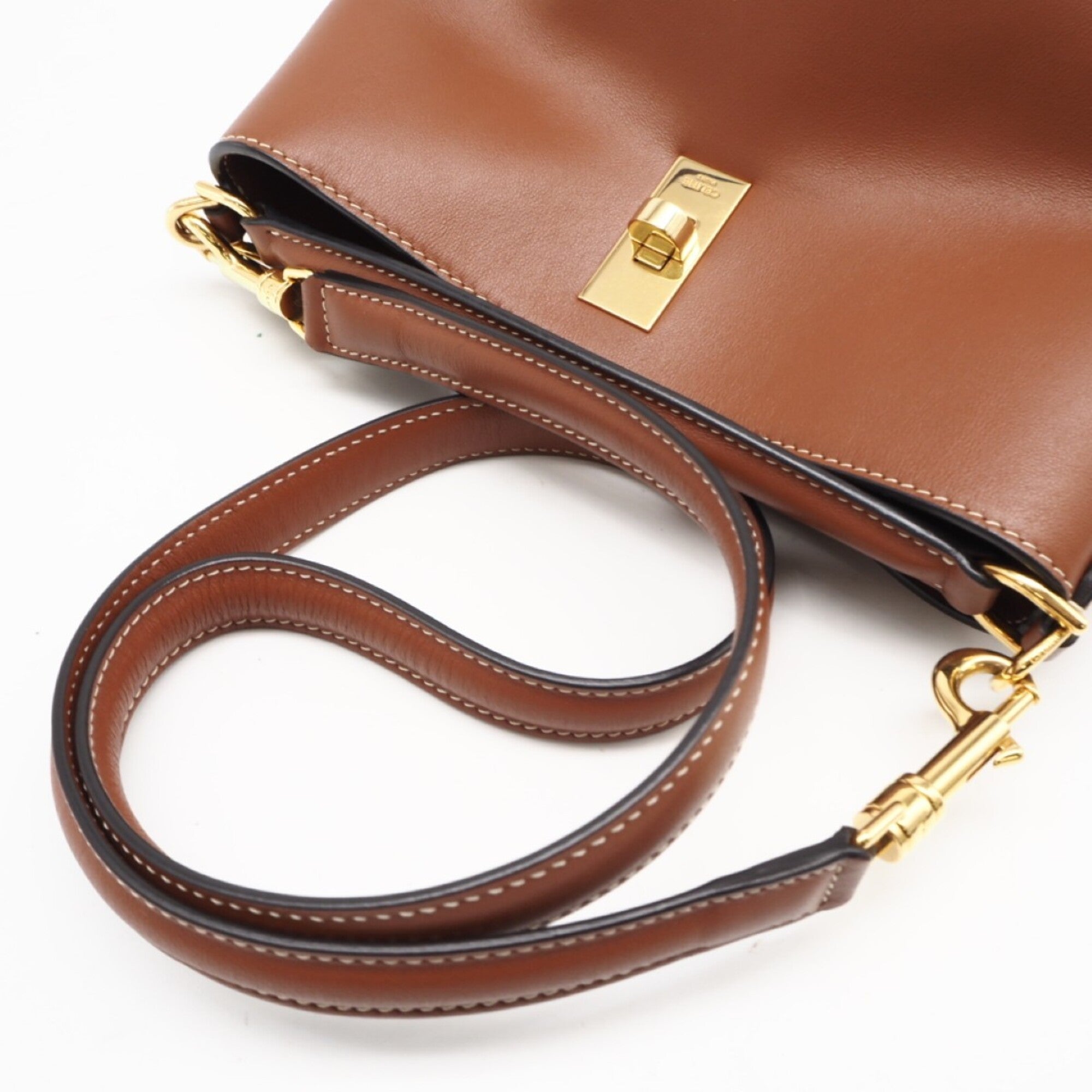 Celine Brown Leather Shoulder Bag (Pre-Owned)