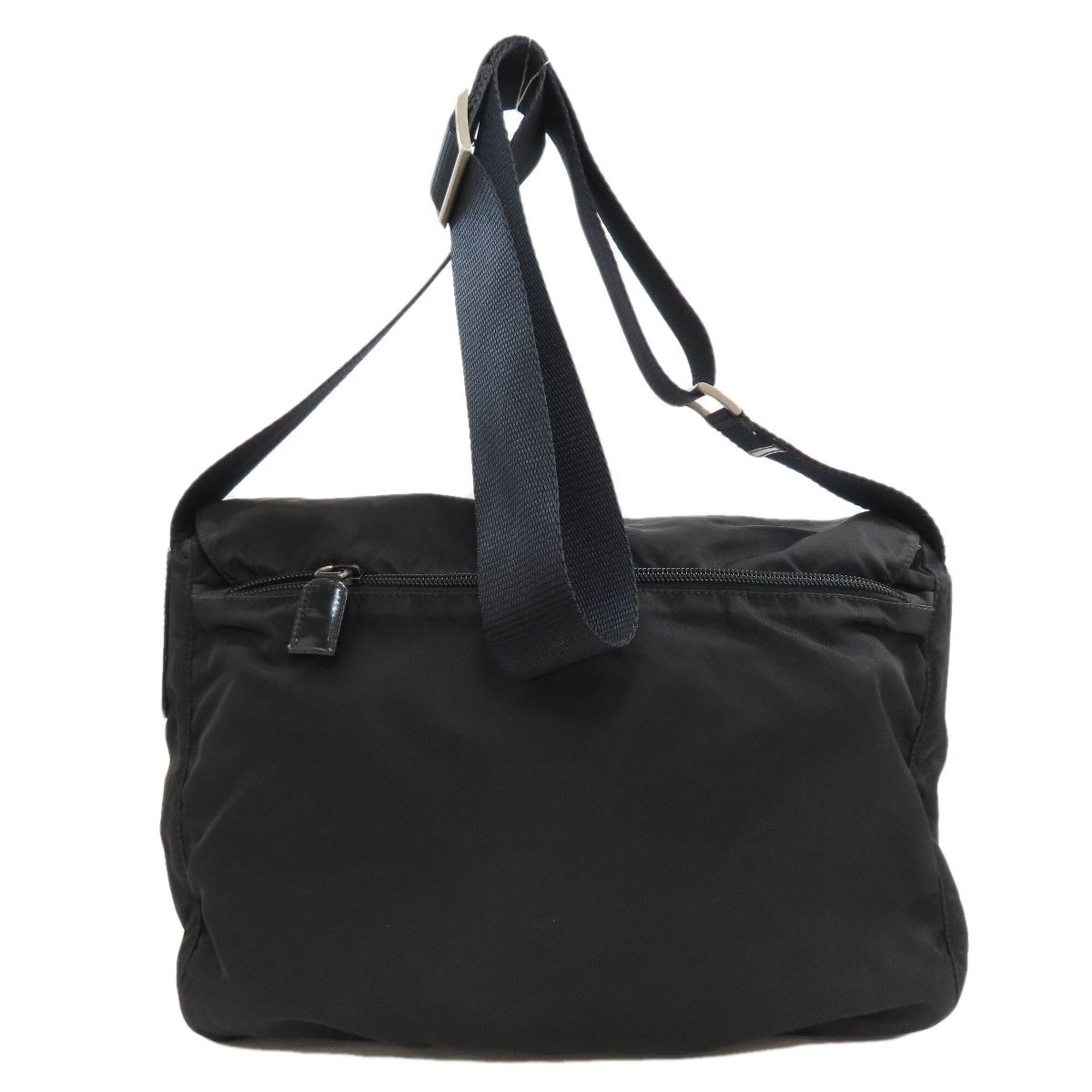 Prada Black Nylon Messenger Bag Shoulder Bag (Pre-Owned)