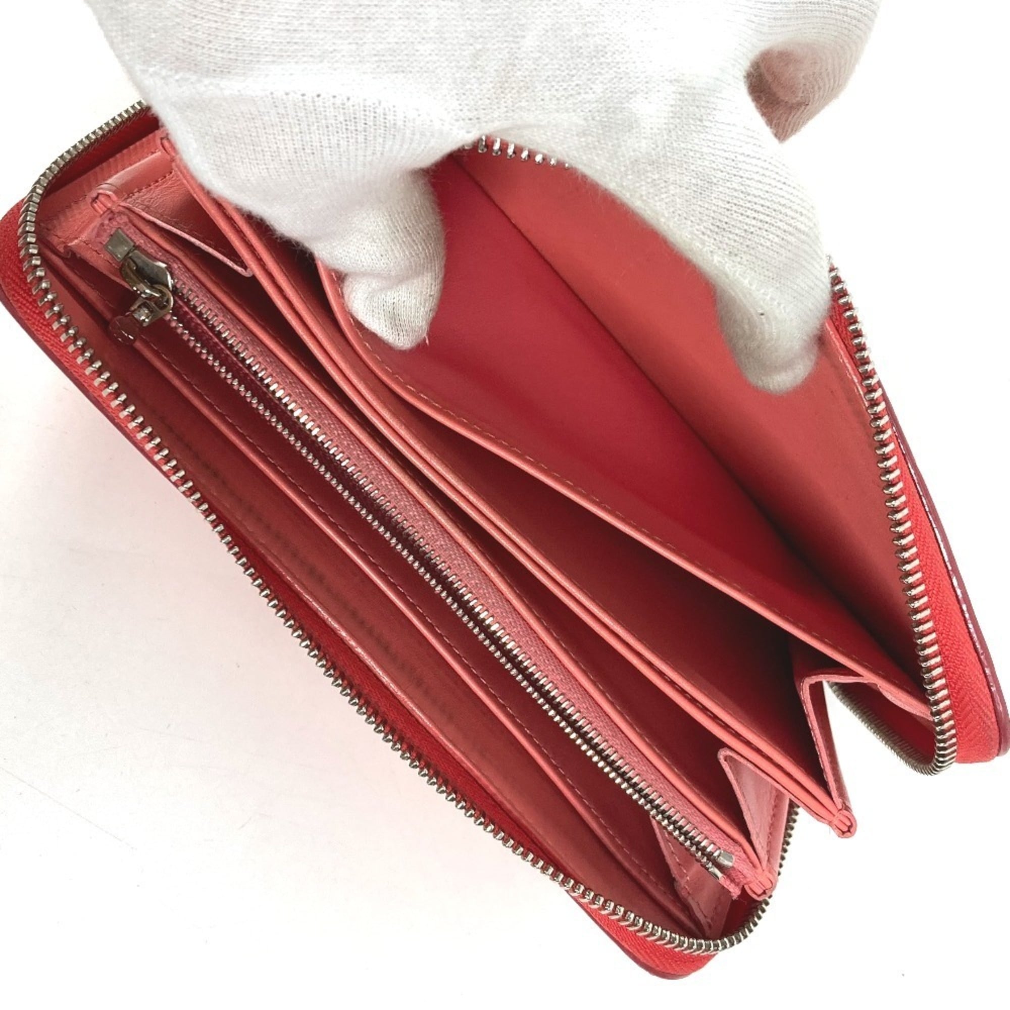 Louis Vuitton Galle Pink Poppy Petal Monogram Vernis Rayures Long Wallet (Bi-Fold) (Pre-Owned)
