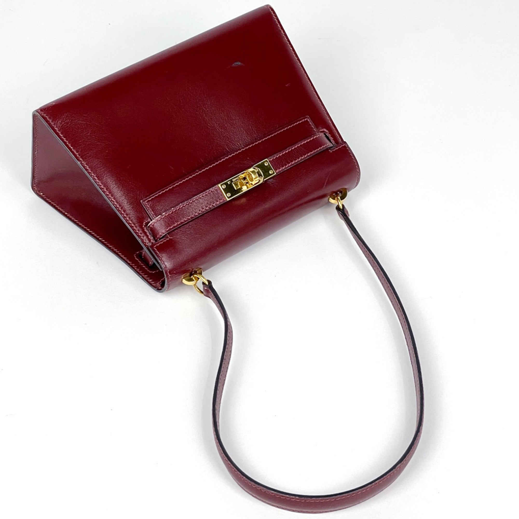 Hermes Red Color Box Calf Leather Shoulder Bag (Pre-Owned)