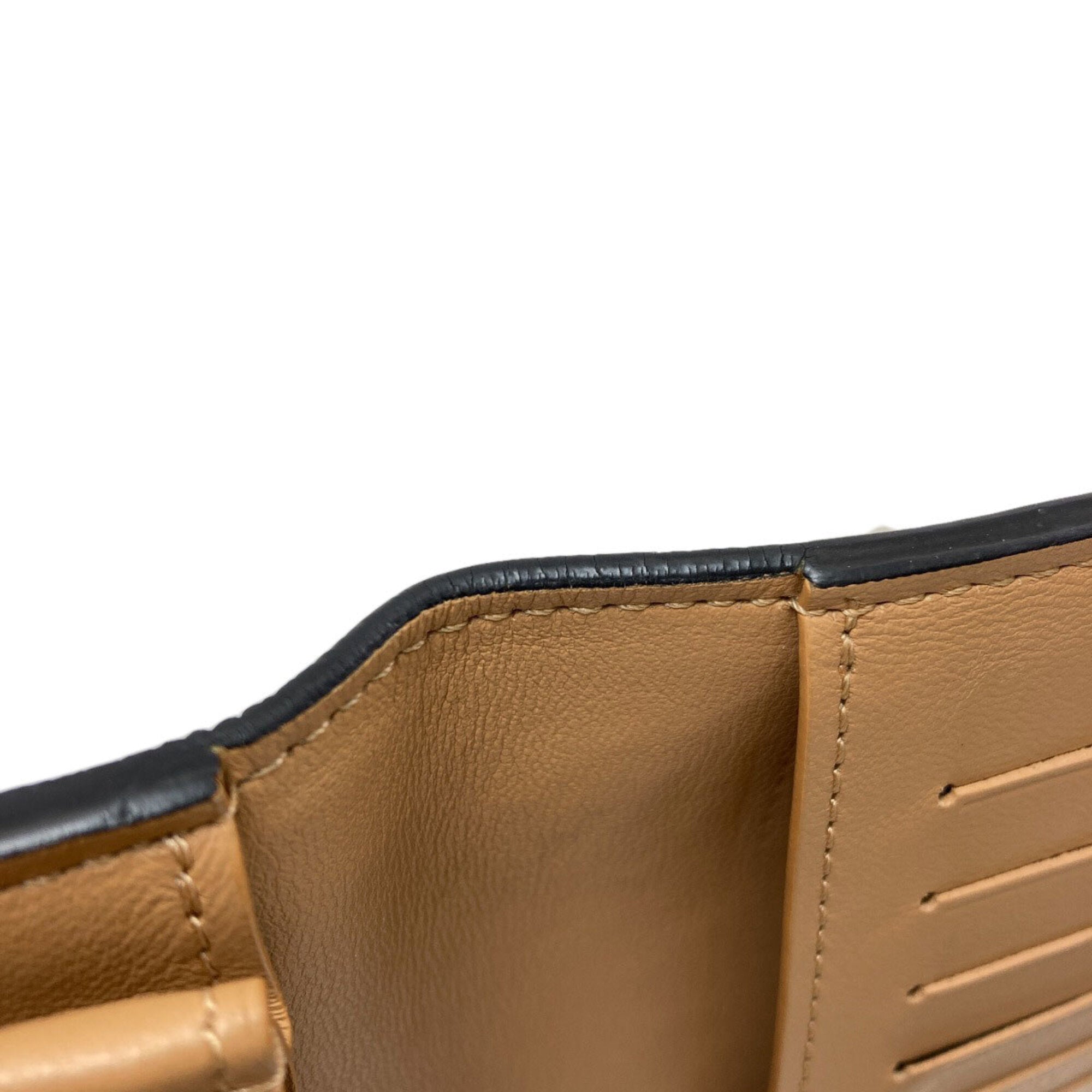 Louis Vuitton Brown Noir Leather Long Wallet (Bi-Fold) (Pre-Owned)