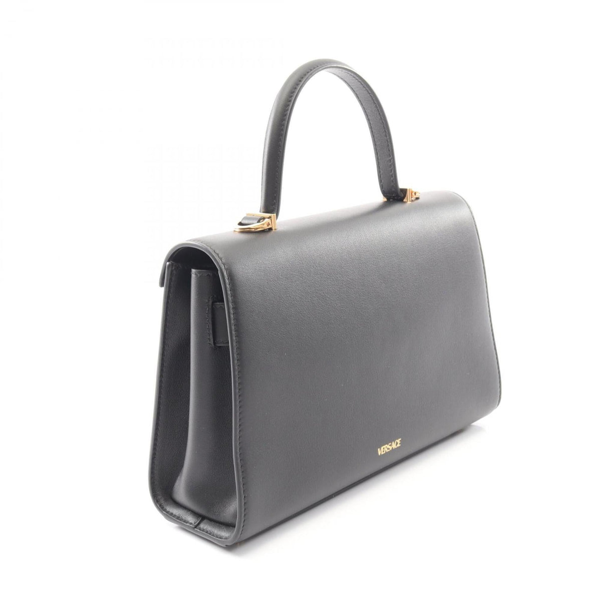 Versace Black Leather Handbag (Pre-Owned)