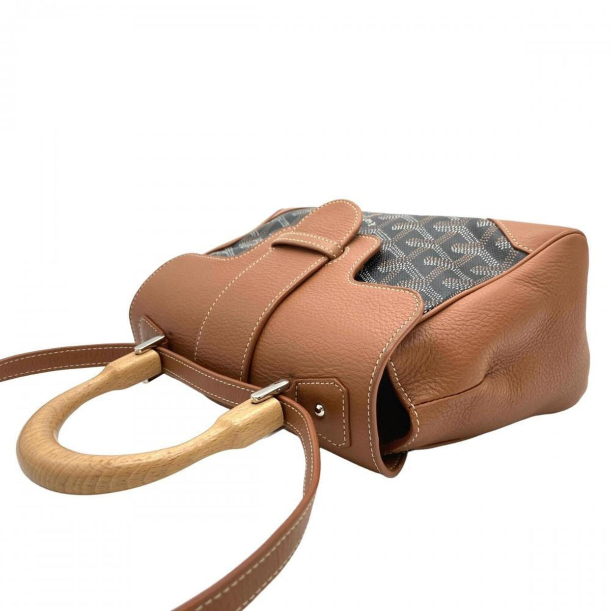Goyard Brown Leather Handbag Shoulder Bag (Pre-Owned)