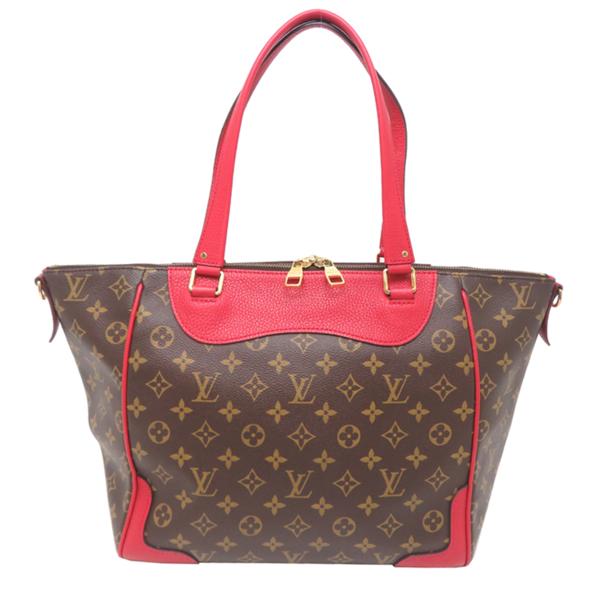 Louis Vuitton Brown Red Color Monogram Handbag (Pre-Owned)