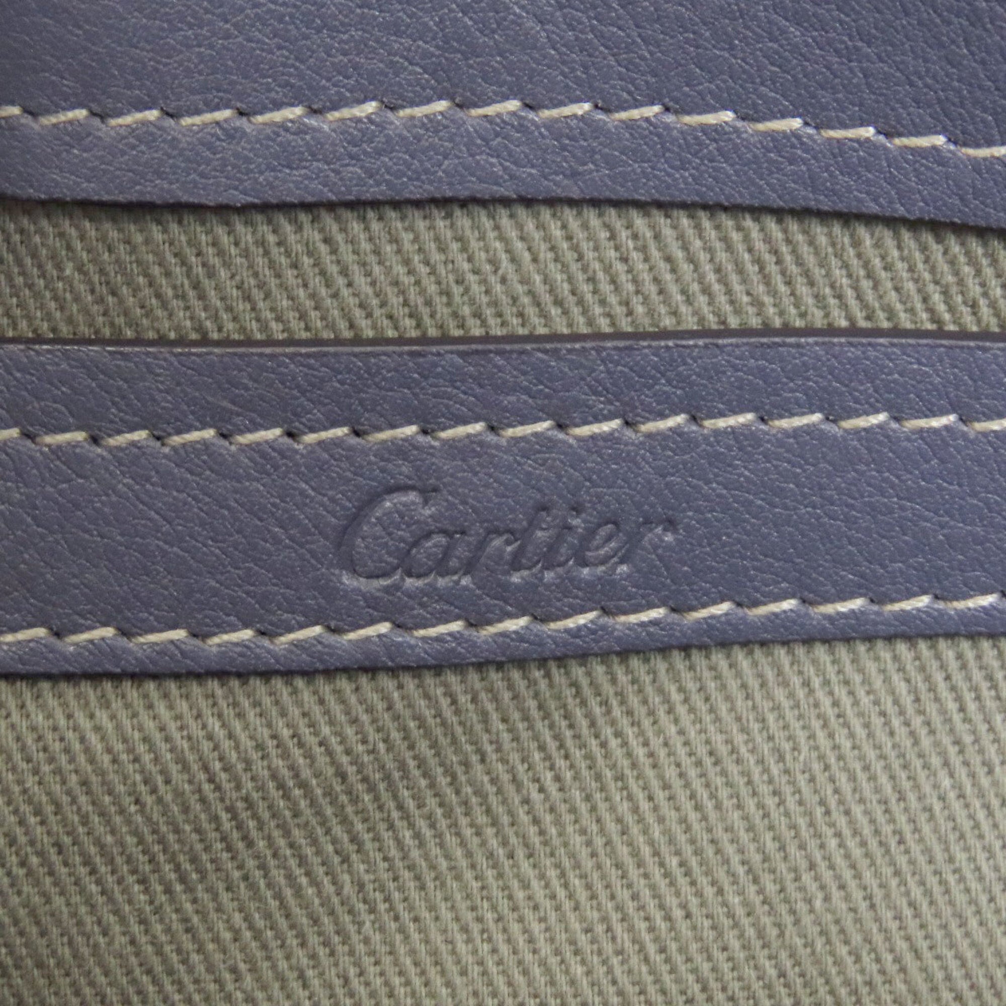 Cartier Blue Leather Tote Bag (Pre-Owned)