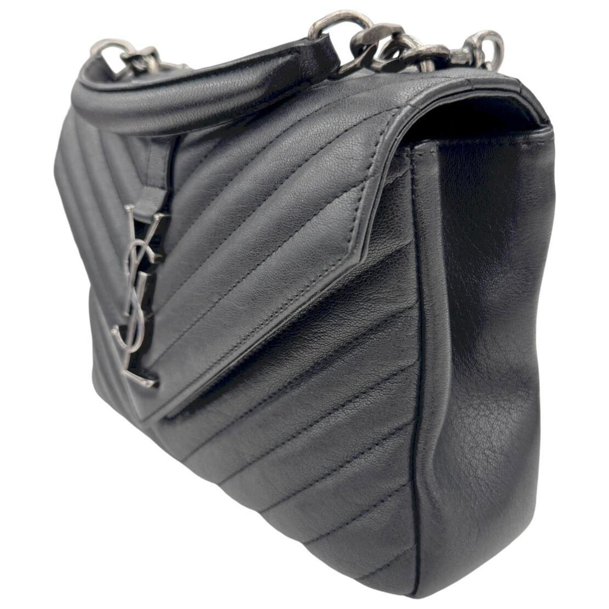 Saint Laurent Black Leather Shoulder Bag (Pre-Owned)