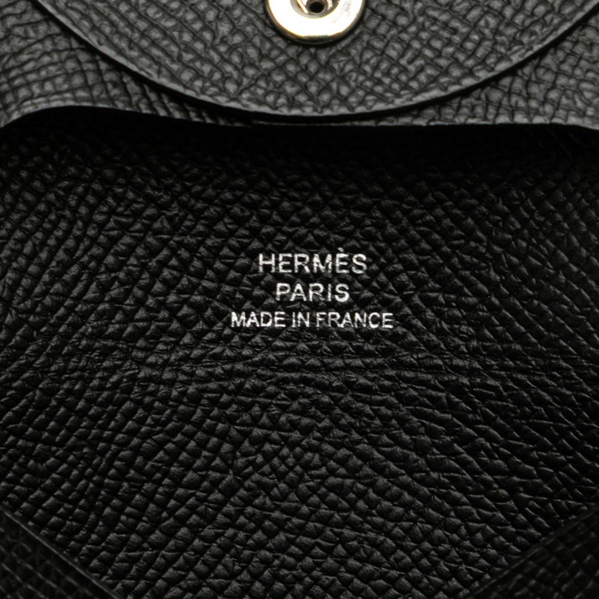 Hermes Bastia Black Epsom Leather Coin Purse/Coin Case (Pre-Owned)