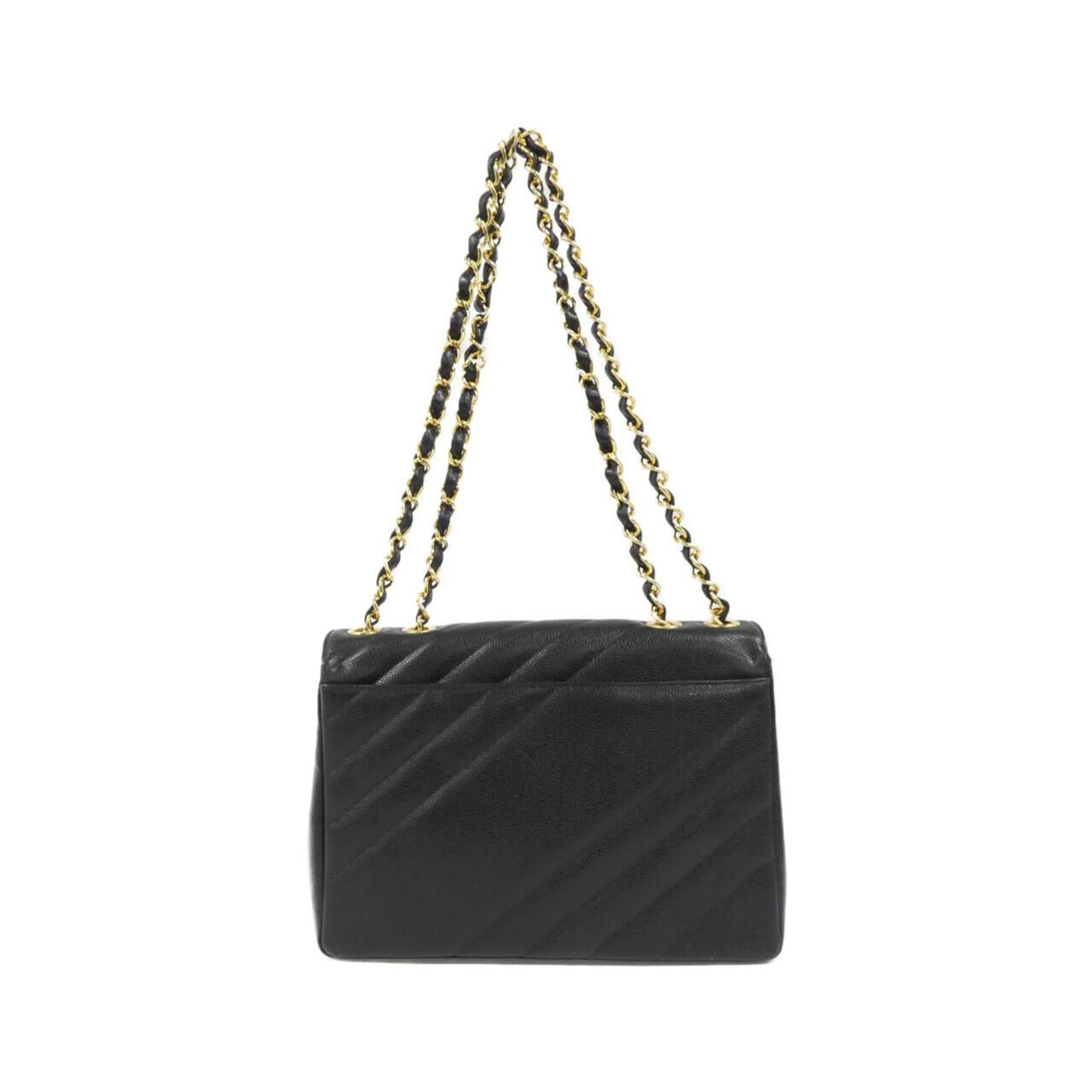 Chanel Black Grained Calfskin Shoulder Bag (Pre-Owned)