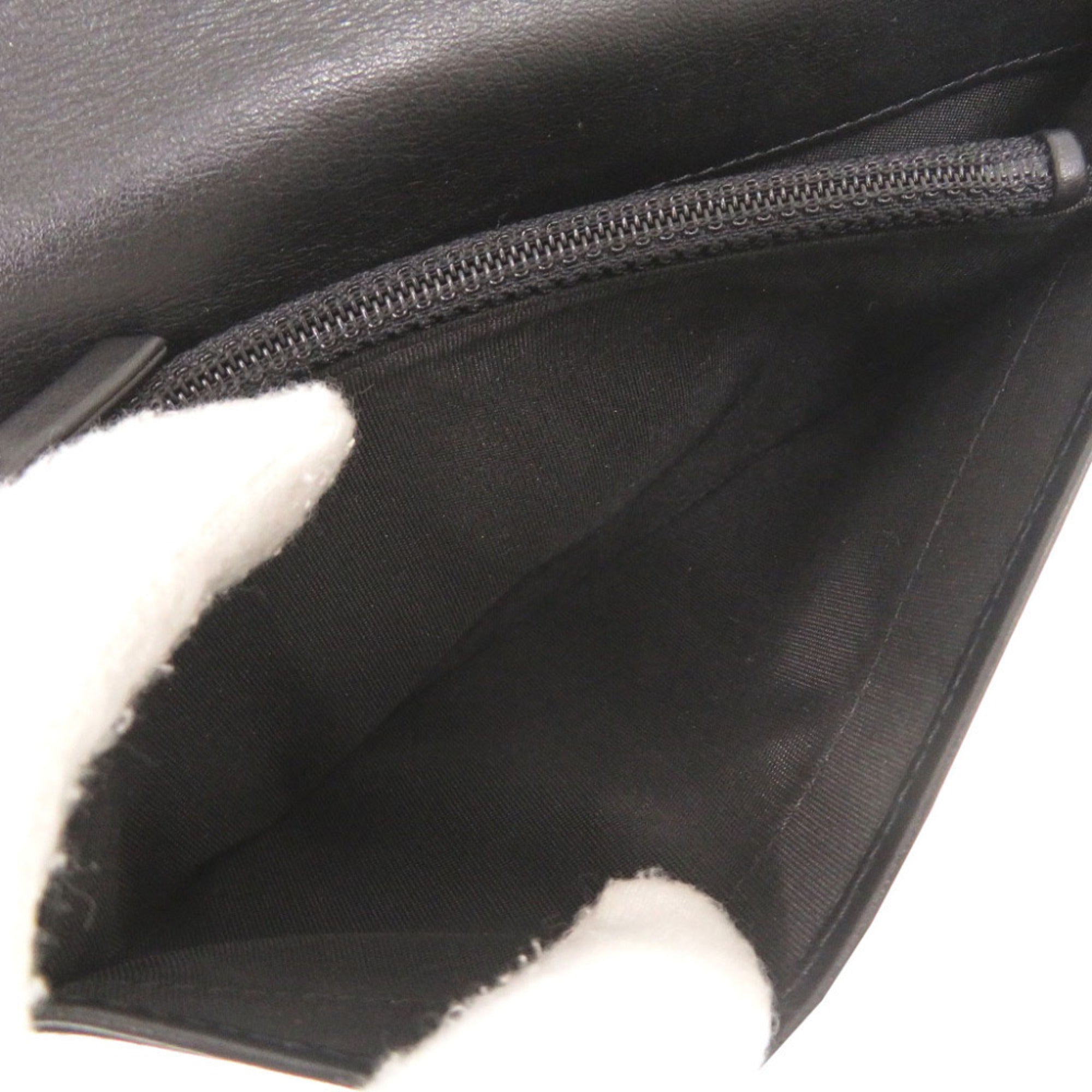 Chanel Black Leather Long Wallet (Bi-Fold) (Pre-Owned)