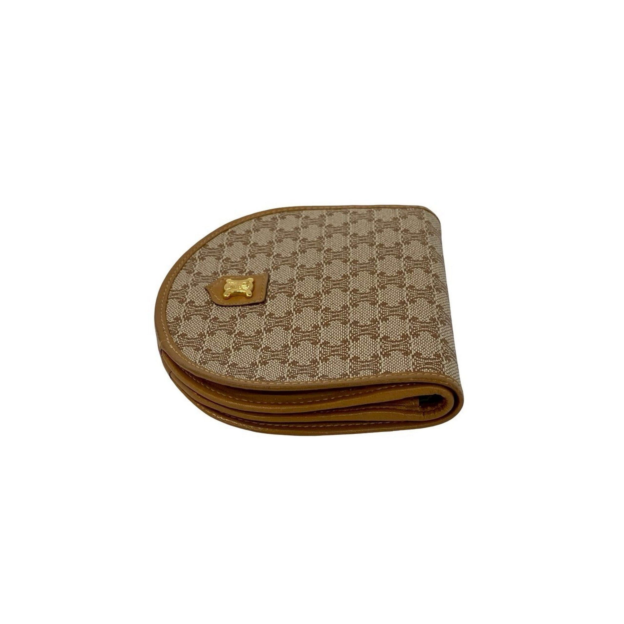 Celine Beige Brown Leather Pvc Coin Purse/Coin Case (Pre-Owned)