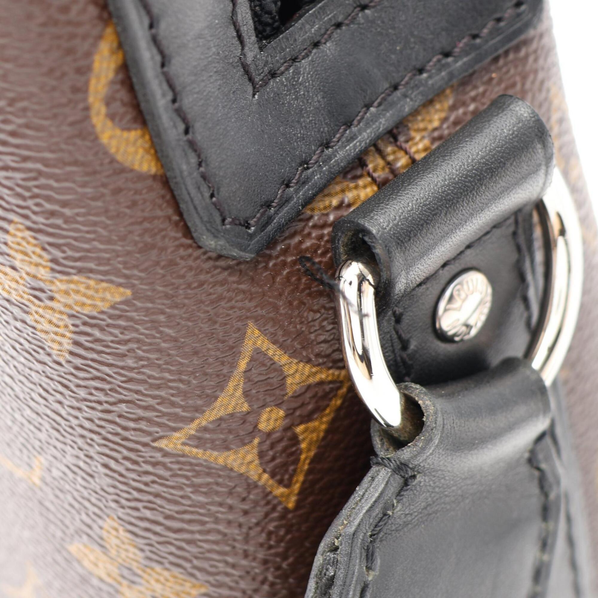 Louis Vuitton Black Brown Monogram Macassar Coated Canvas Leather Handbag Shoulder Bag (Pre-Owned)