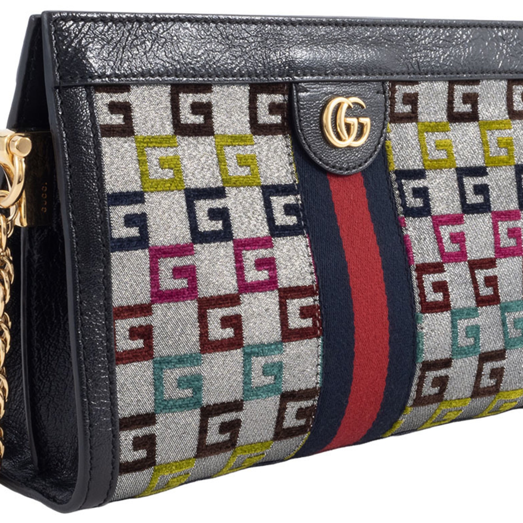 Gucci Multi-Color Canvas Leather Shoulder Bag (Pre-Owned)