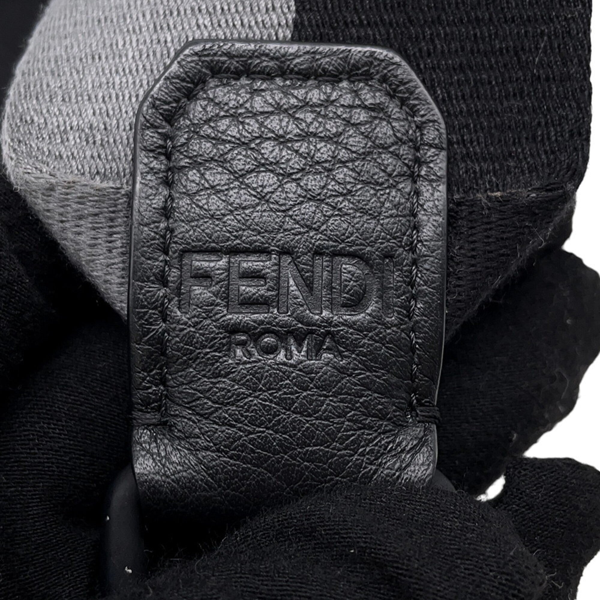 Fendi Black Gray Yellow Canvas Handbag (Pre-Owned)