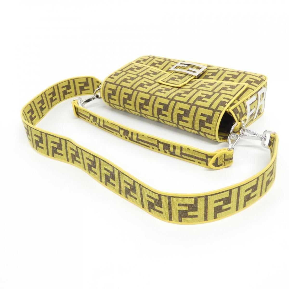 Fendi Yellow Canvas Shoulder Bag (Pre-Owned)