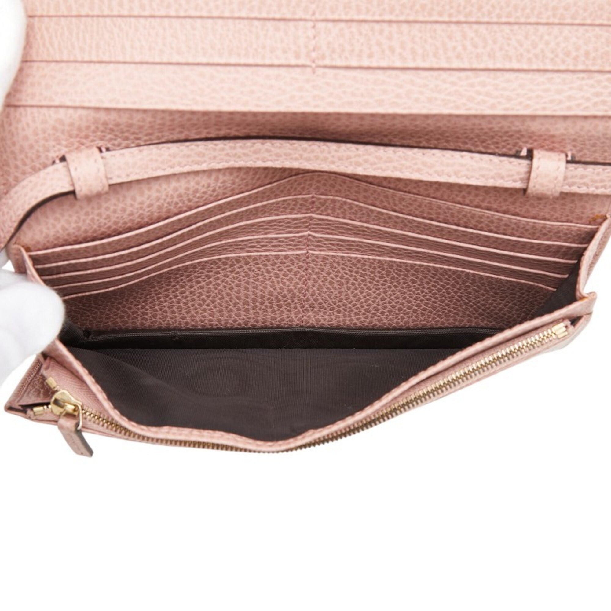 Gucci Pink Leather Chain/Shoulder Wallet (Pre-Owned)