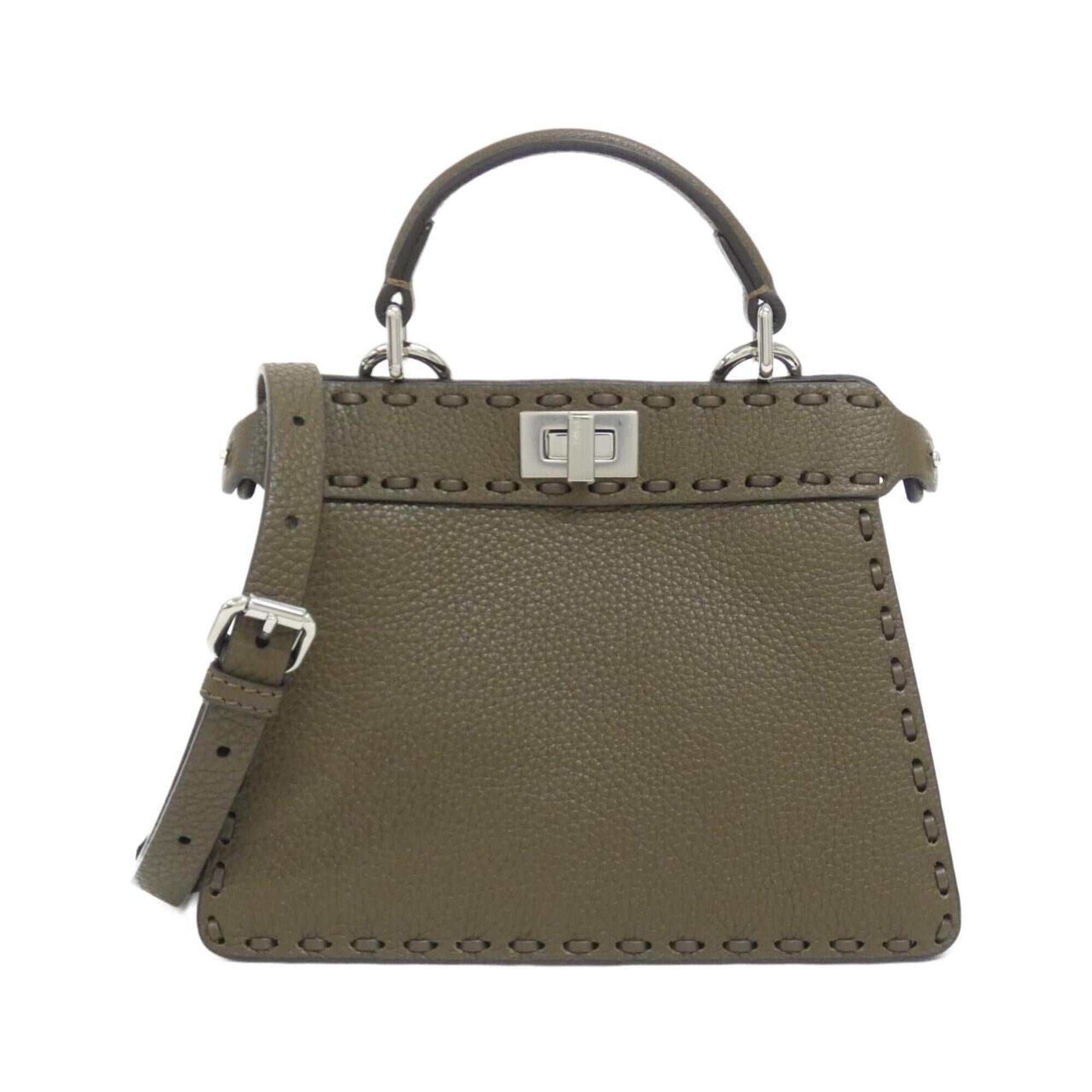 Fendi Green Leather Handbag (Pre-Owned)