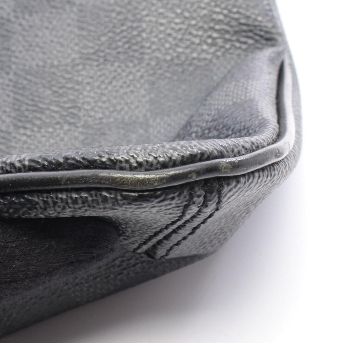 Louis Vuitton Black Coated Canvas Leather Handbag Shoulder Bag (Pre-Owned)