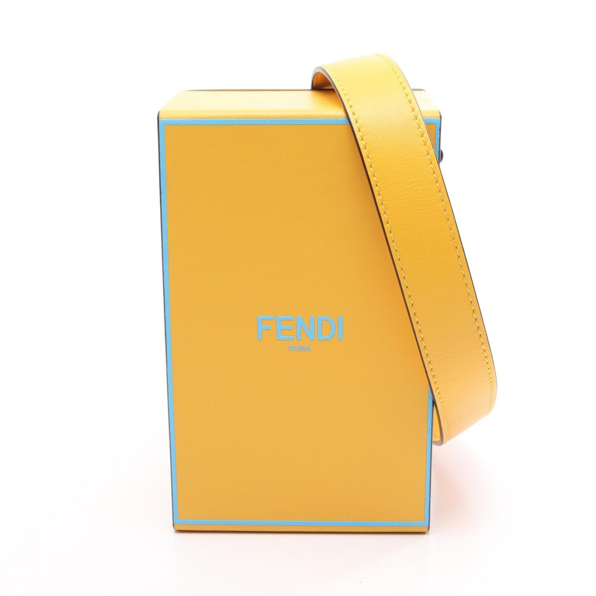 Fendi Yellow Leather Handbag Shoulder Bag (Pre-Owned)