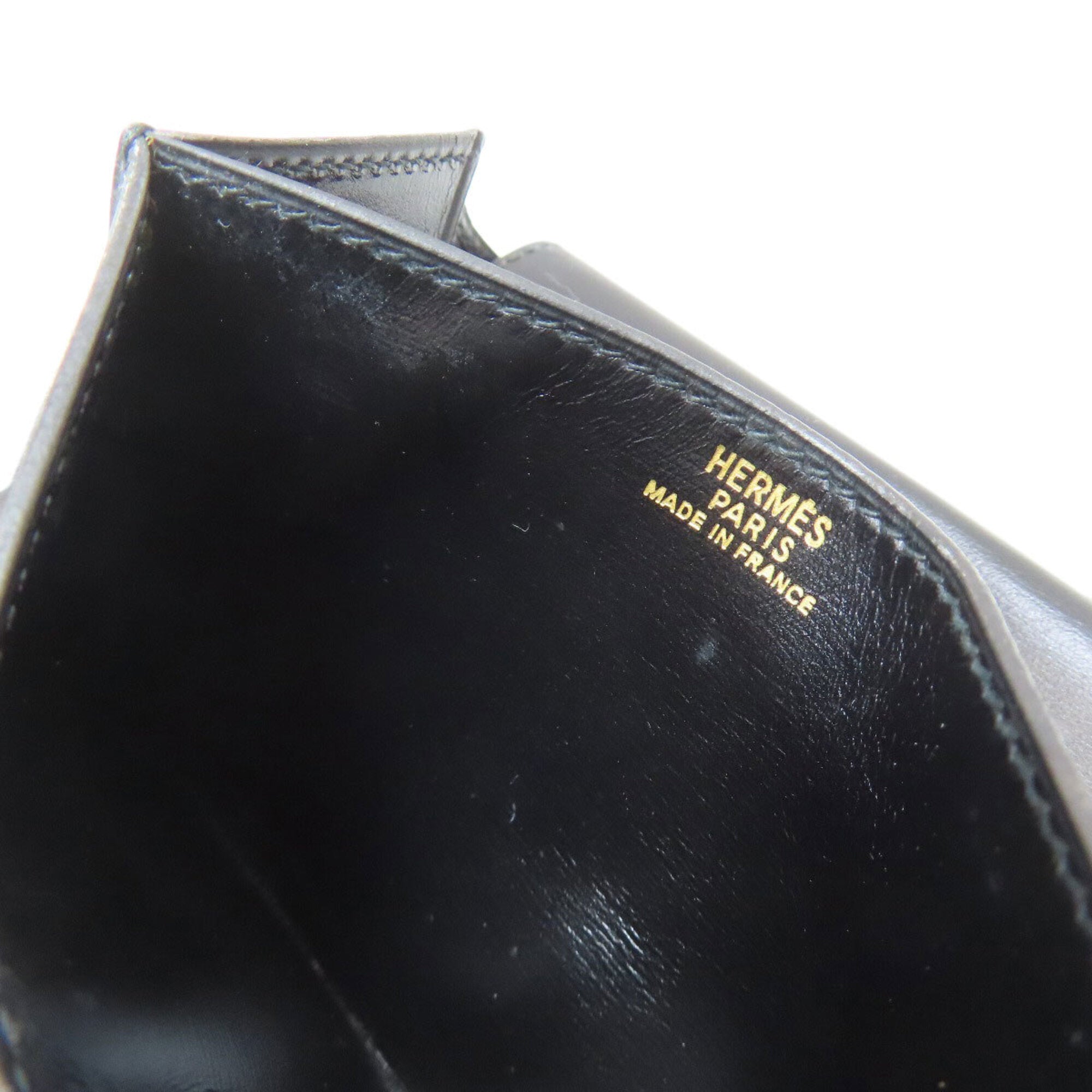 Hermes Black Box Calf Leather Wallet (Bi-Fold) (Pre-Owned)