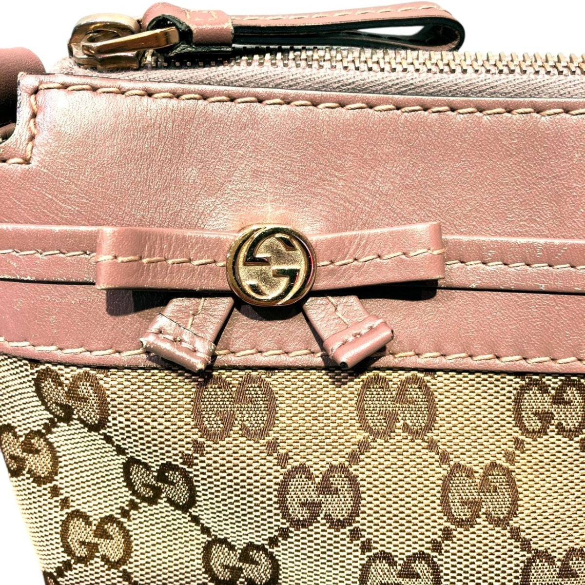 Gucci Beige Canvas Shoulder Bag (Pre-Owned)