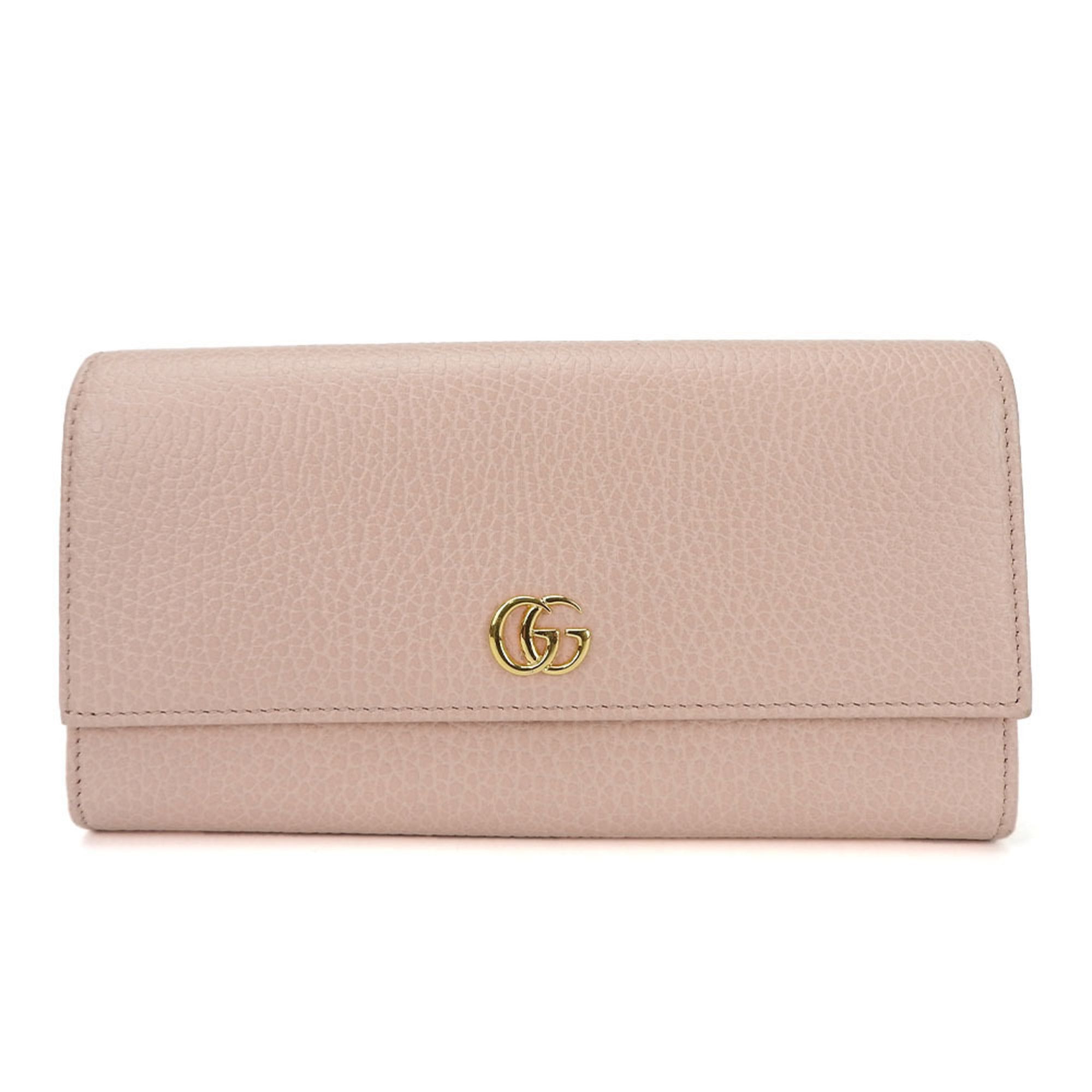 Gucci Pink Leather Long Wallet (Bi-Fold) (Pre-Owned)