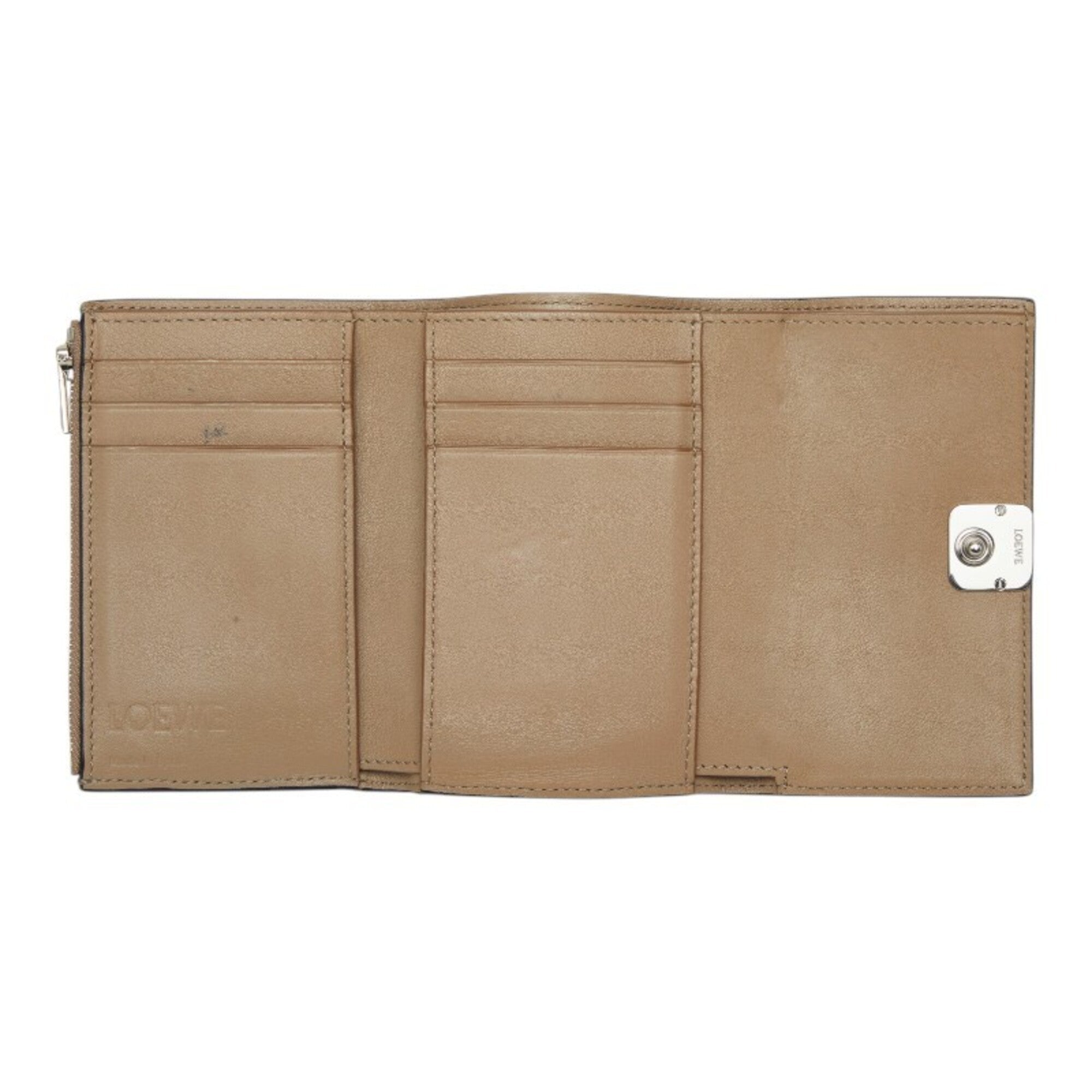 Loewe Beige Leather Wallet (Tri-Fold) (Pre-Owned)