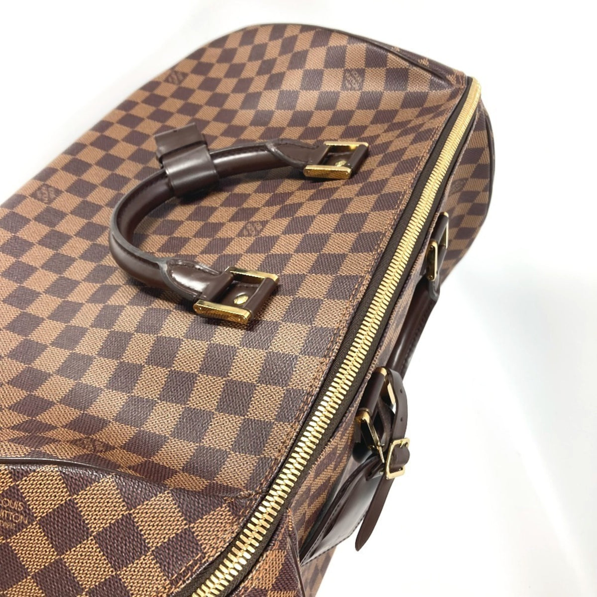 Louis Vuitton Brown Damier Canvas Ebene Damier Canvas Boston Bag (Pre-Owned)