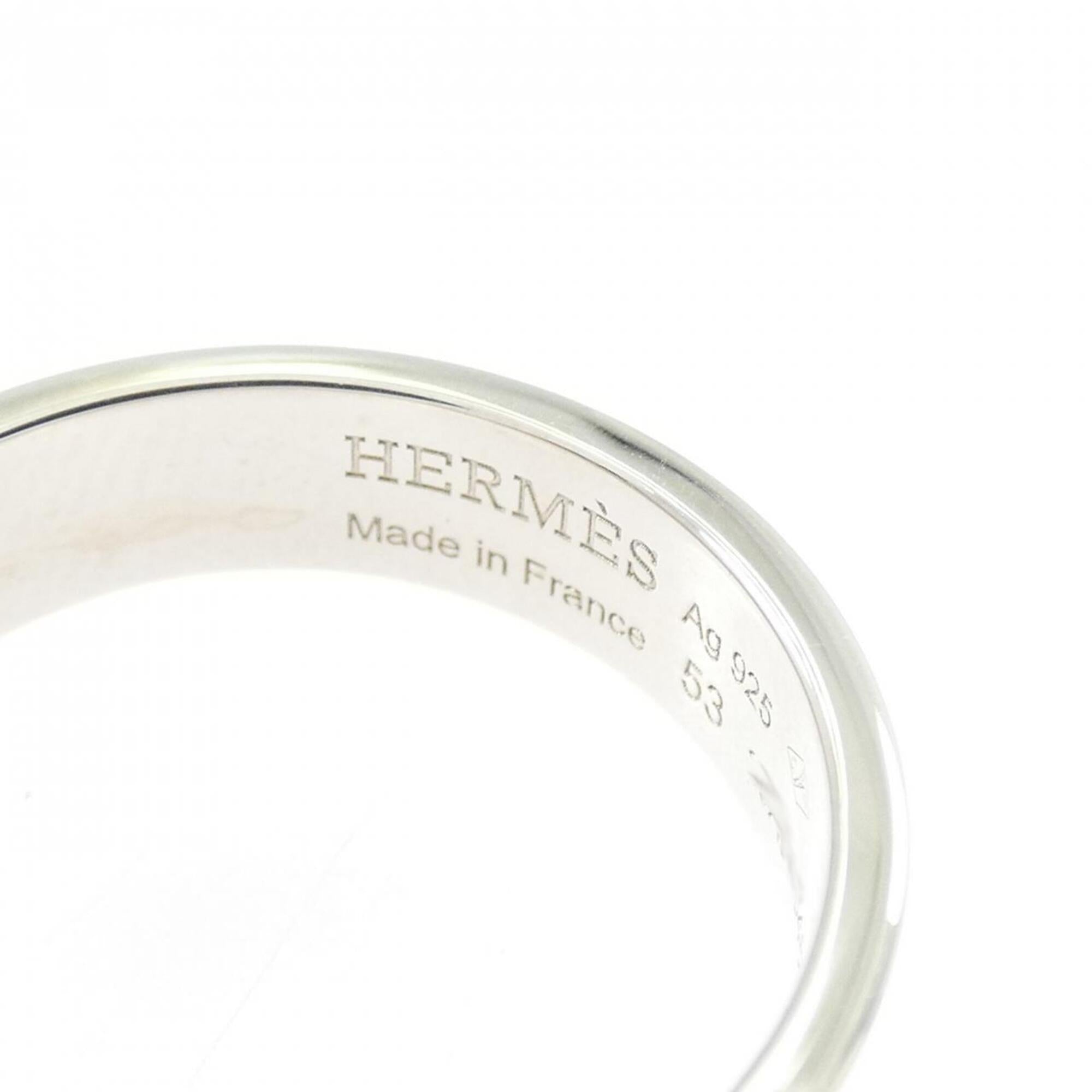 Hermes Silver Silver 925 Band Ring (Pre-Owned)