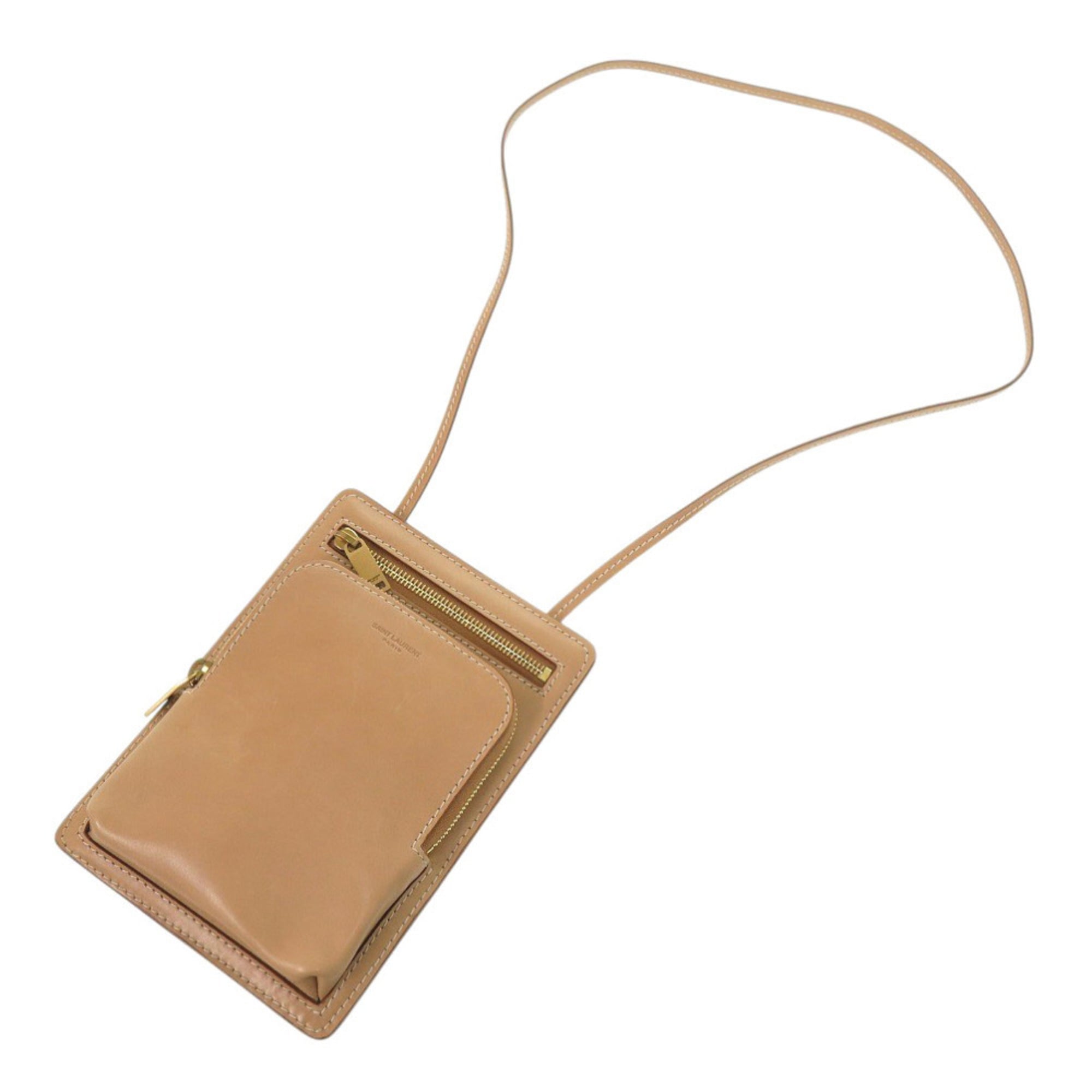Yves Saint Laurent Beige Leather Shoulder Bag (Pre-Owned)