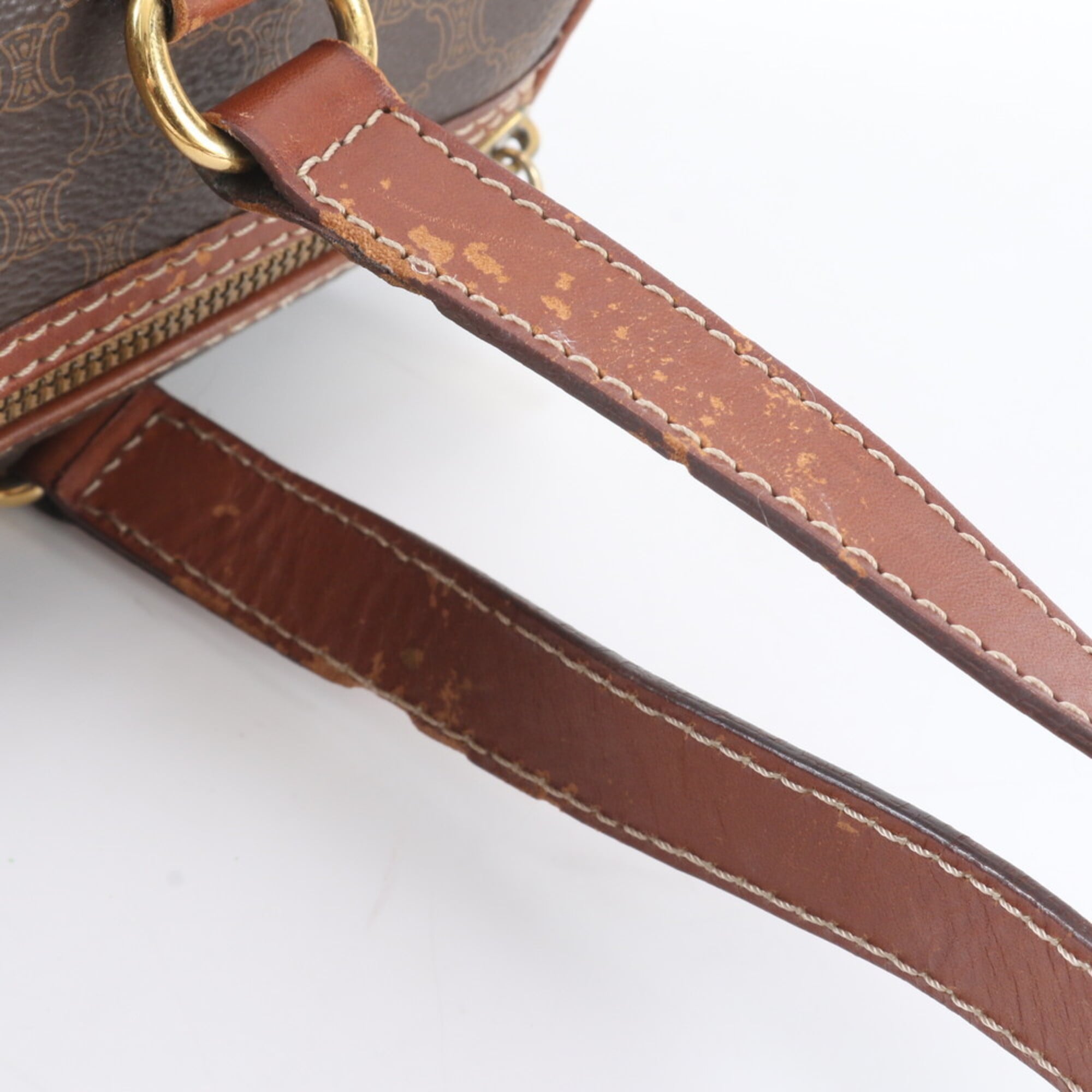 Celine Brown Leather Coated Canvas Shoulder Bag (Pre-Owned)
