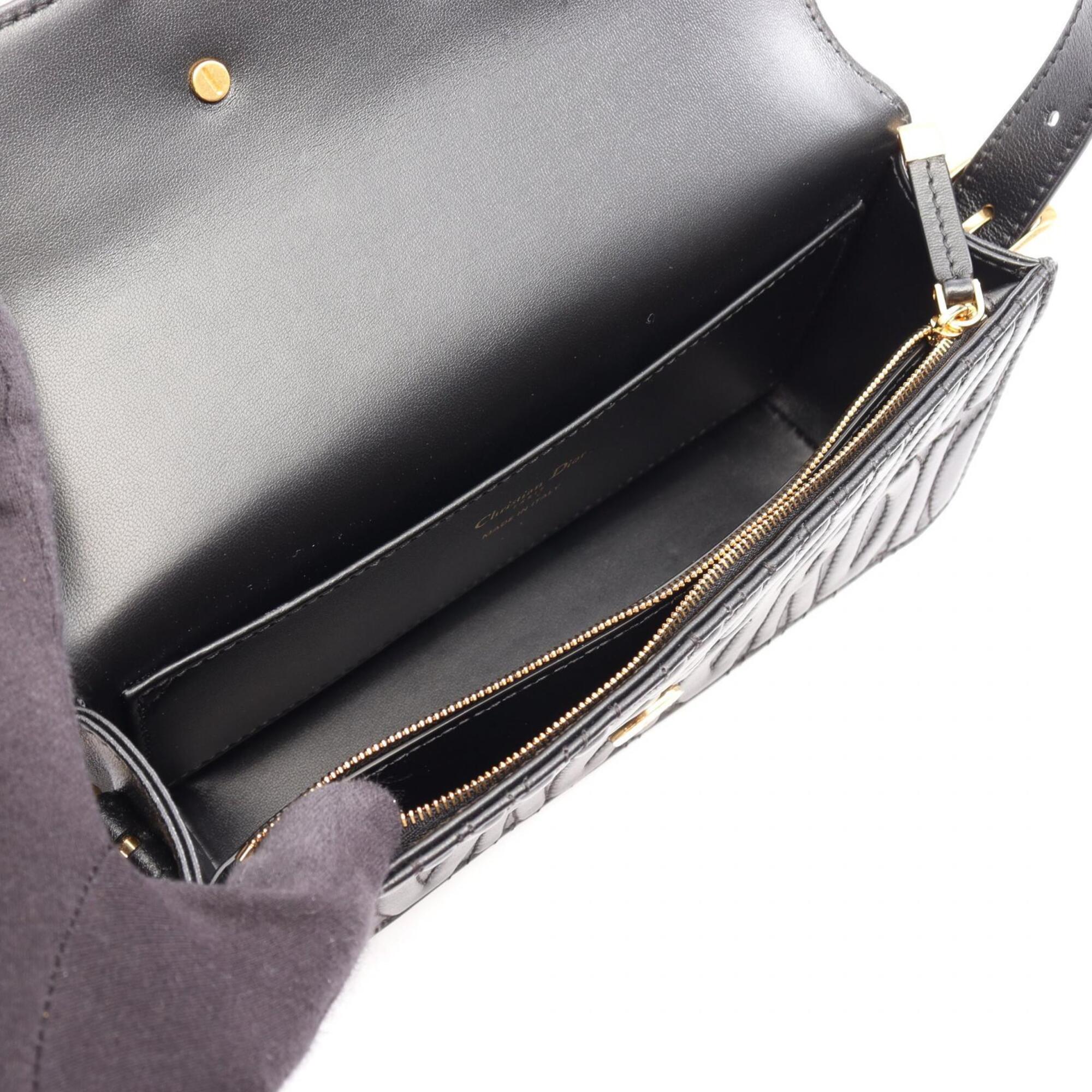 Christian Dior Black Leather Handbag Shoulder Bag (Pre-Owned)