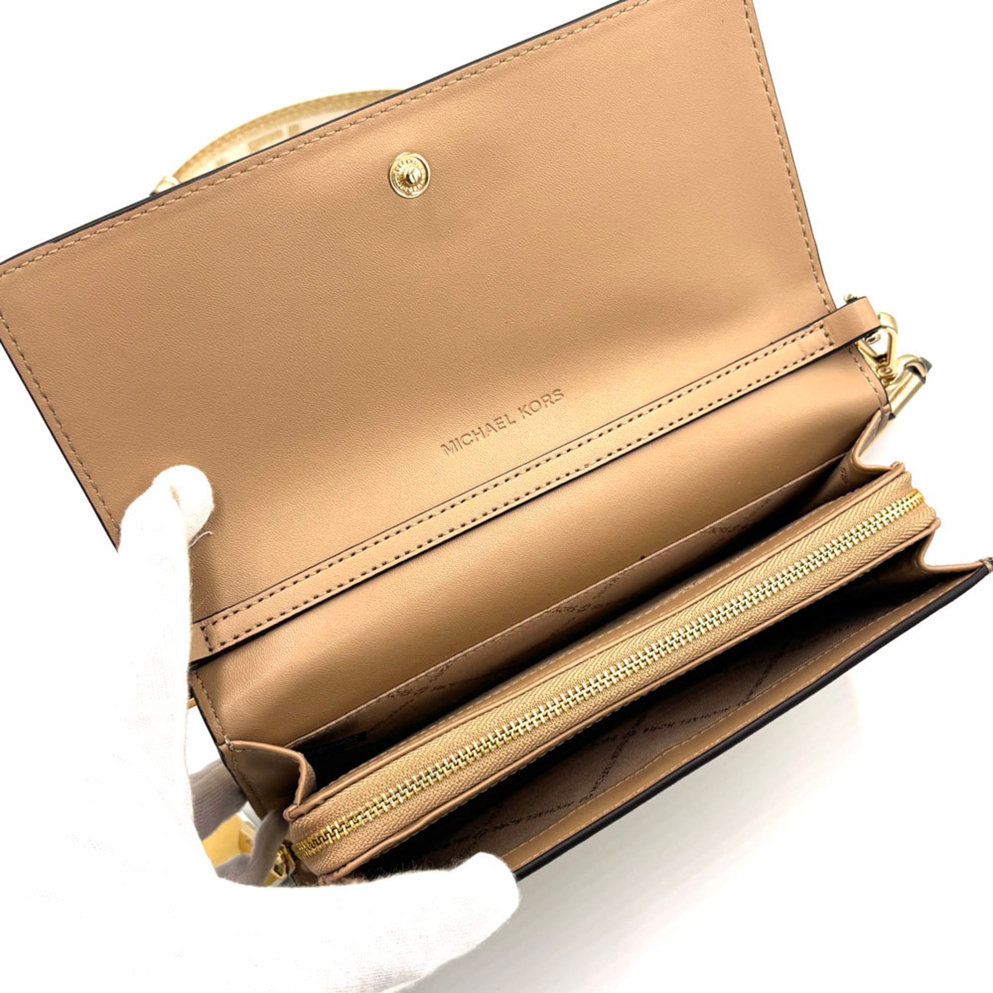 Michael Kors Gold Leather Chain/Shoulder Wallet (Pre-Owned)
