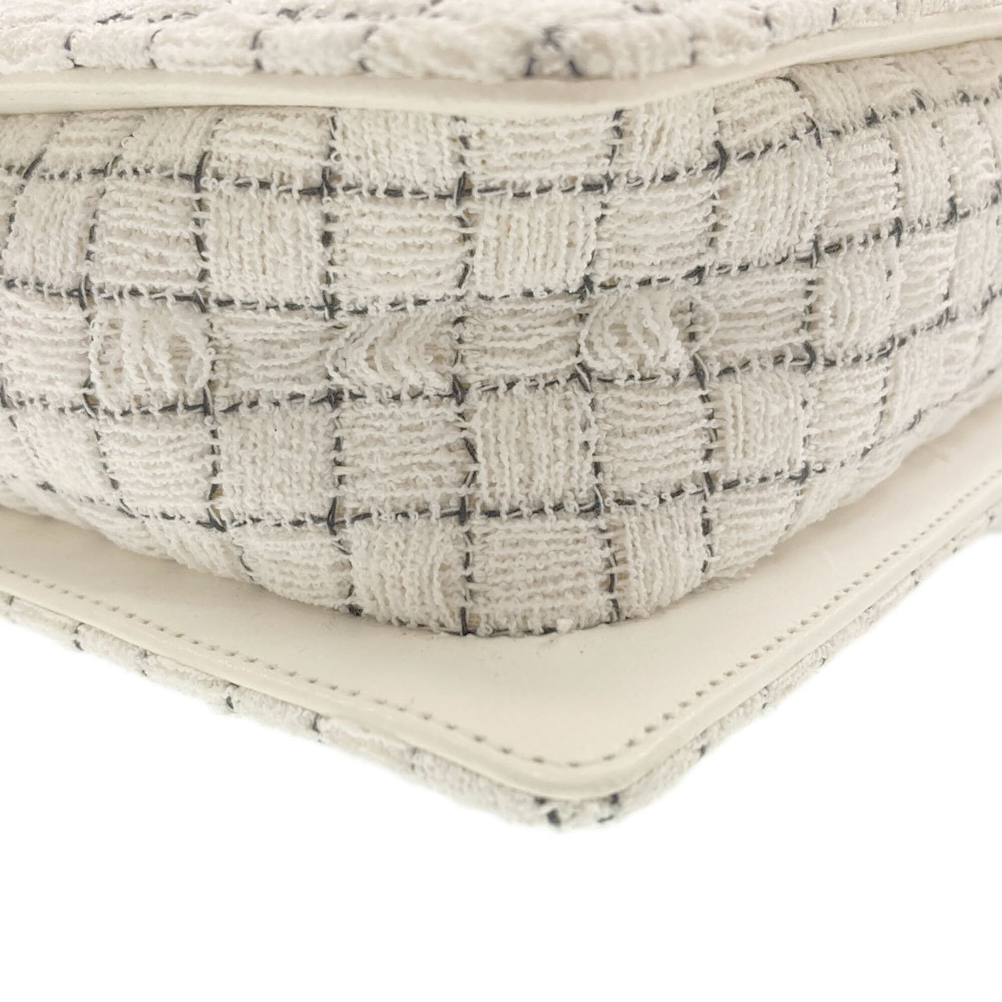 Chanel Black Clear White Tweed Shopping Bag Shoulder Bag (Pre-Owned)