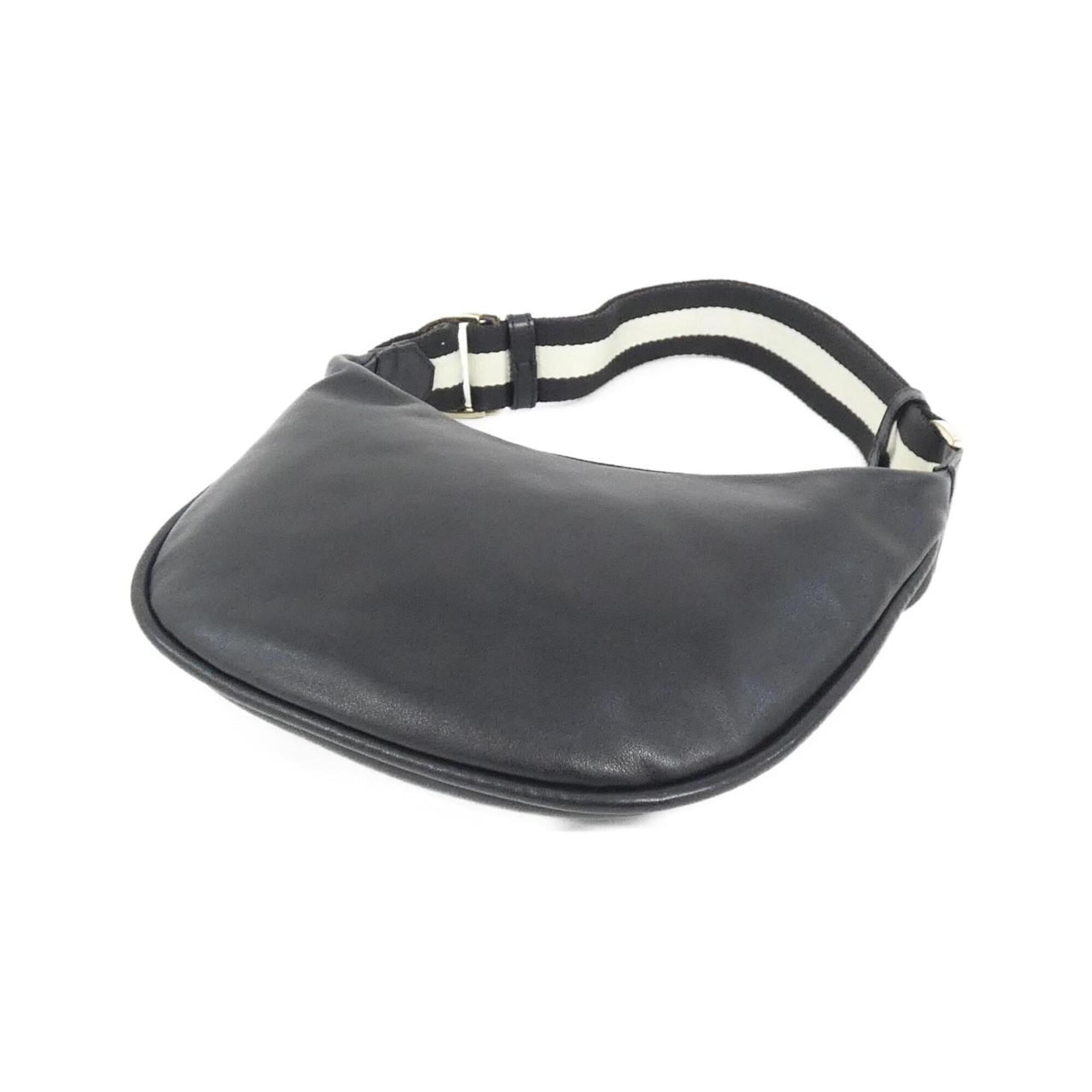 Gucci Black White Leather Shoulder Bag (Pre-Owned)