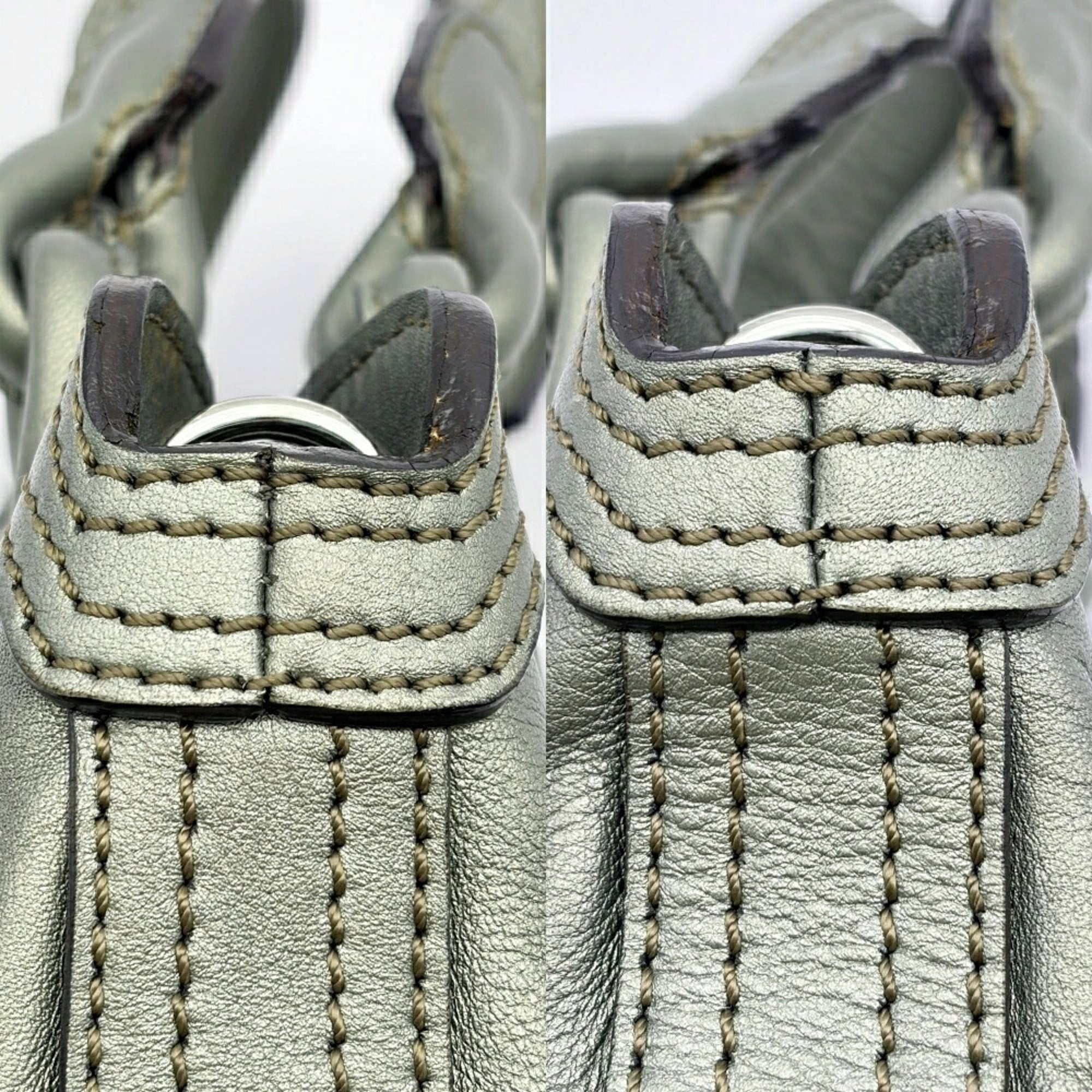 Loewe Moss Green Leather Shoulder Bag (Pre-Owned)