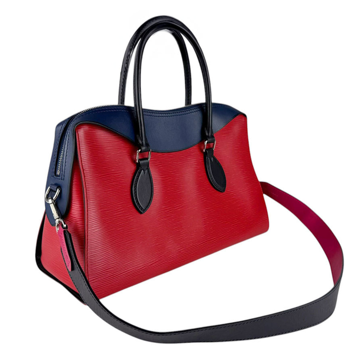 Louis Vuitton Black Navy Red Color Epi Leather Handbag Shoulder Bag (Pre-Owned)