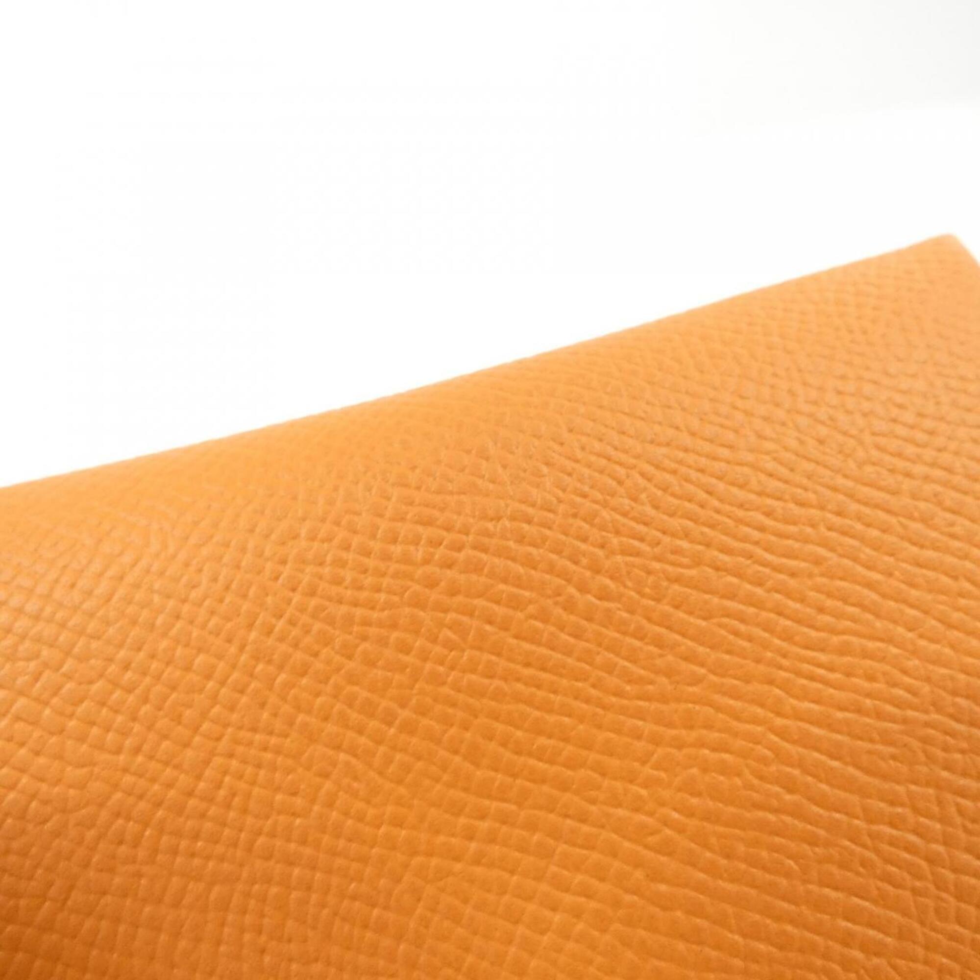 Hermes Lime Orange Epsom Leather Coin Purse/Coin Case (Pre-Owned)