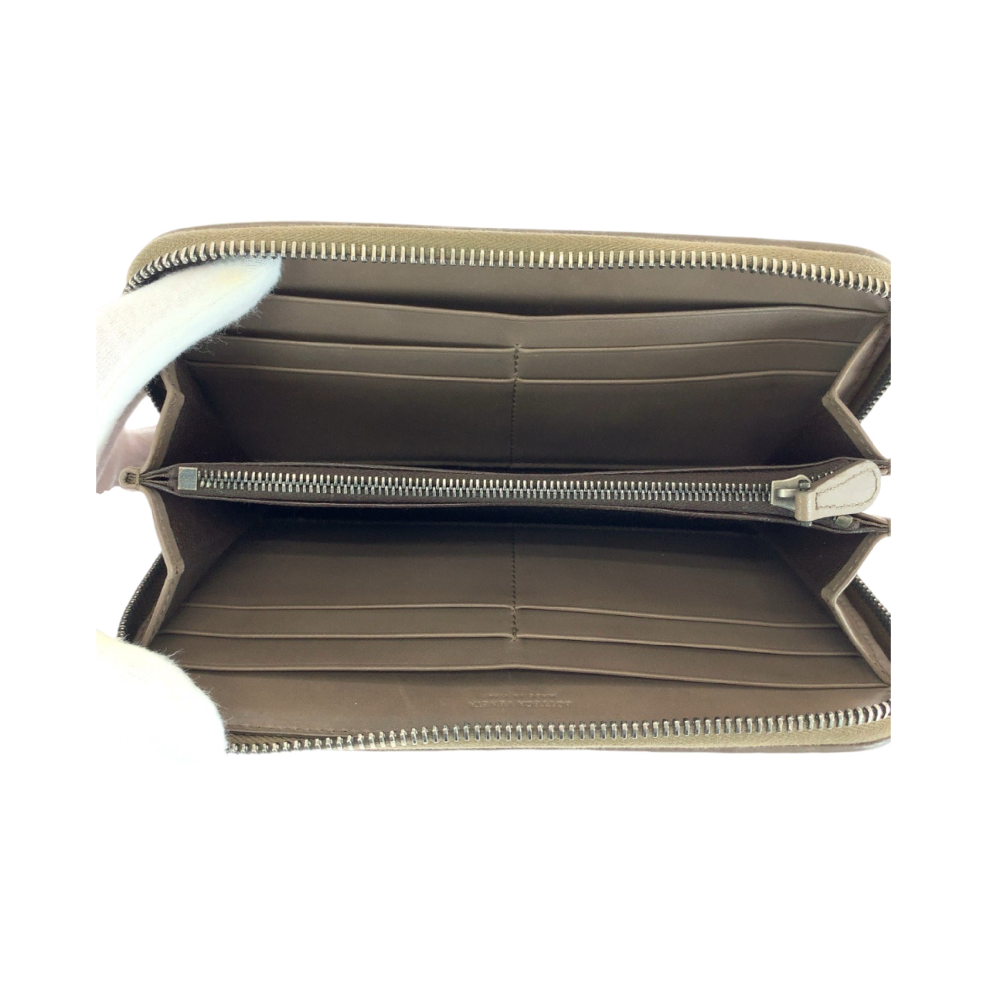 Bottega Veneta Intrecciato Brown Leather Long Wallet (Bi-Fold) (Pre-Owned)