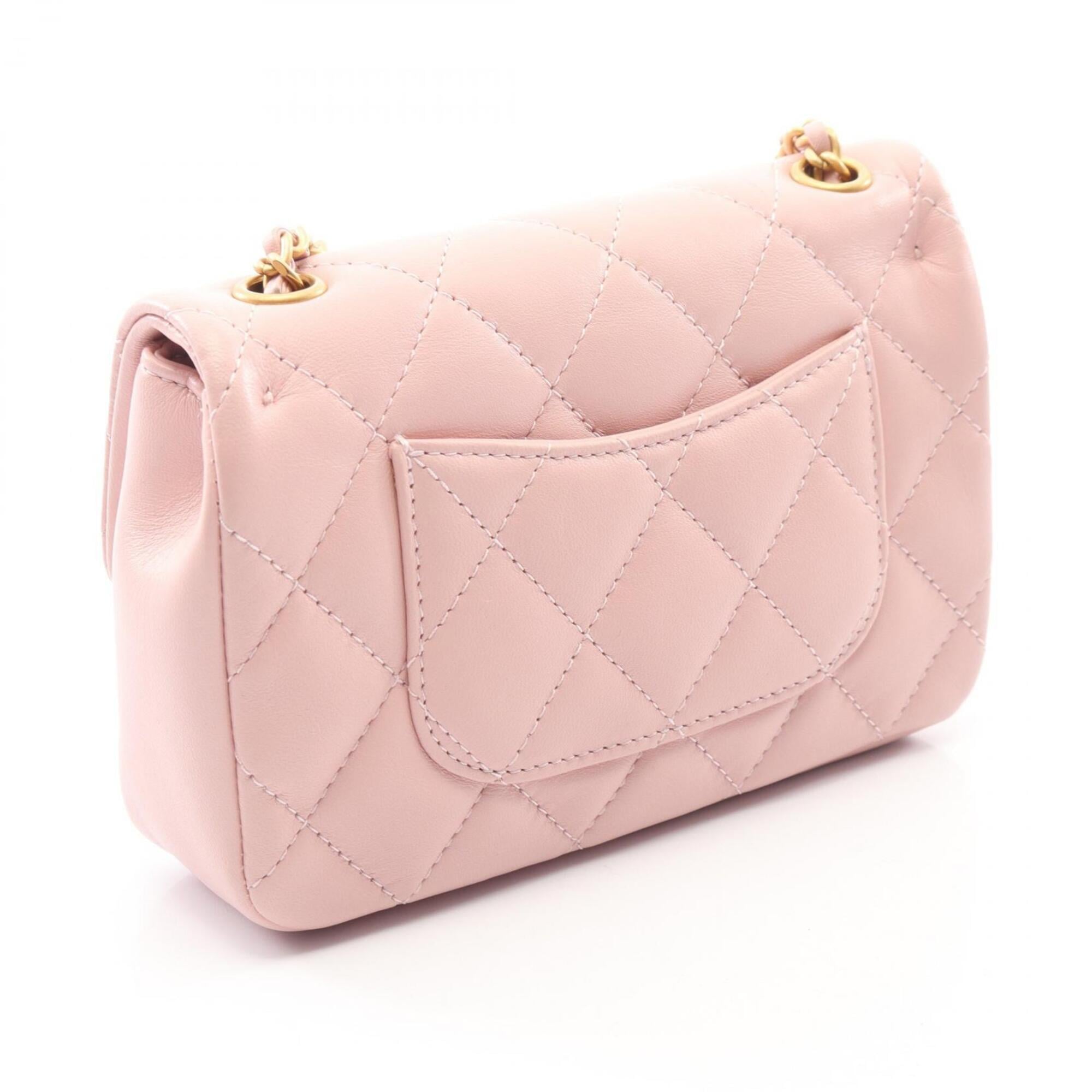 Chanel Pink Leather Handbag Shoulder Bag (Pre-Owned)
