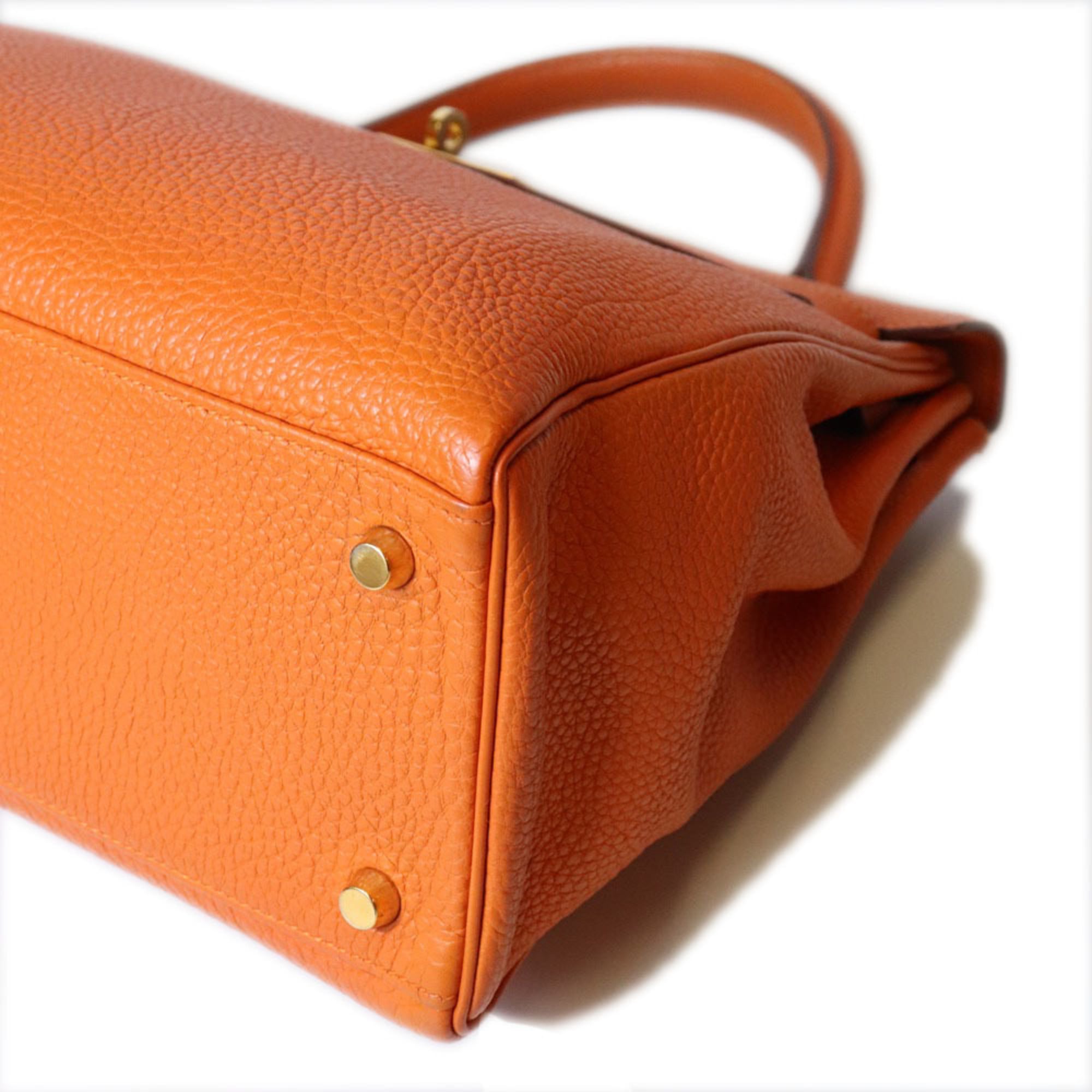 Hermes Orange Togo Leather Handbag Shoulder Bag (Pre-Owned)