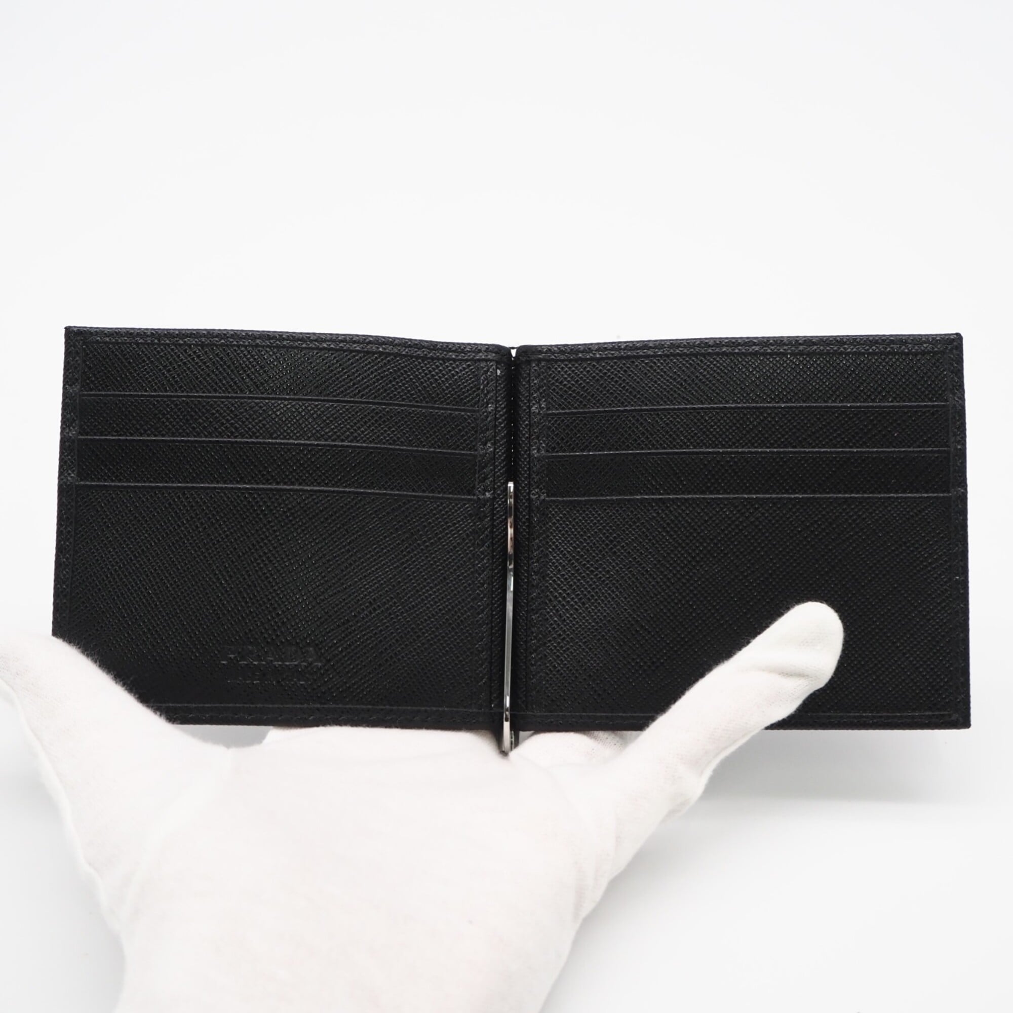 Prada Saffiano Black Saffiano Money Clip (Pre-Owned)