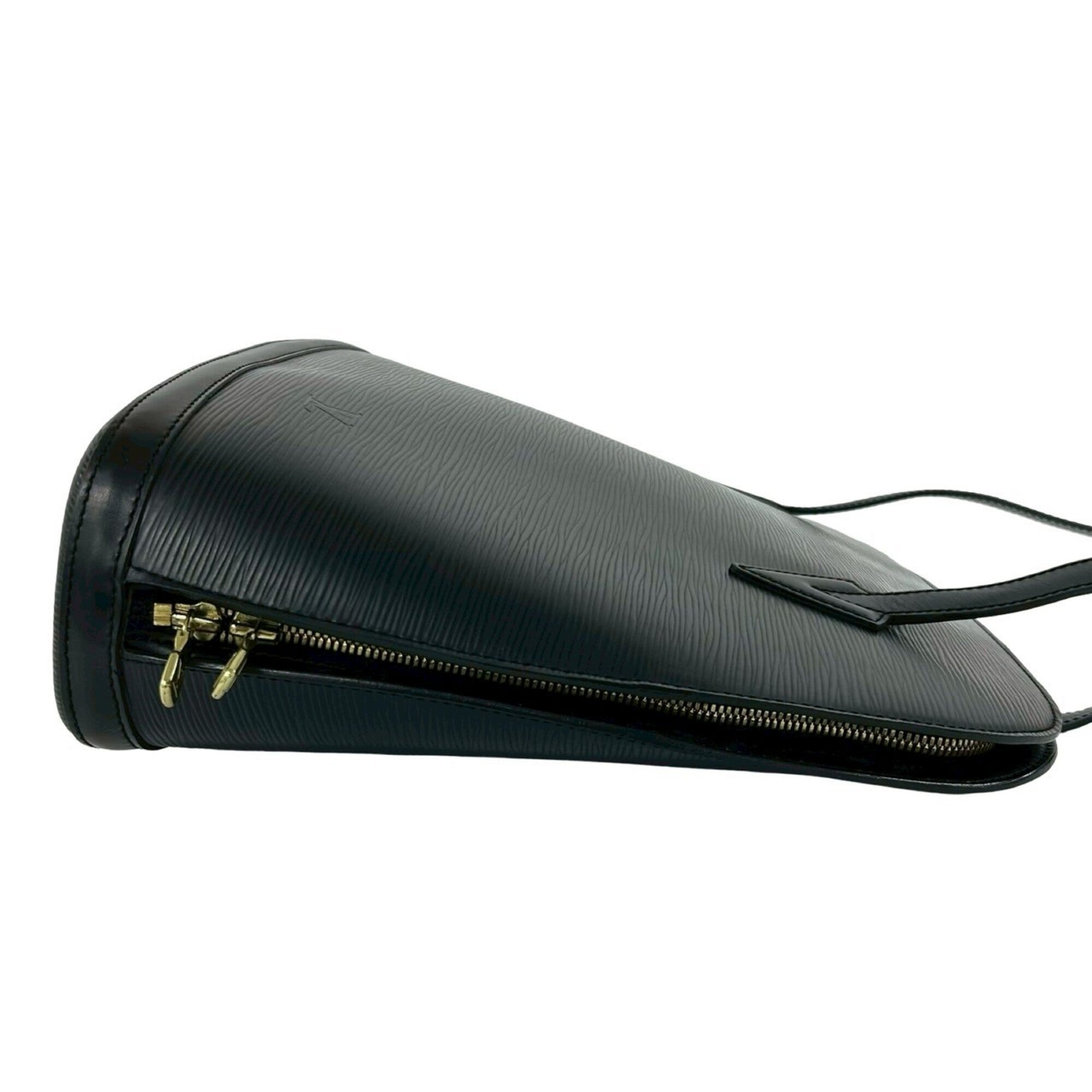 Louis Vuitton Black Leather Shoulder Bag Tote Bag (Pre-Owned)