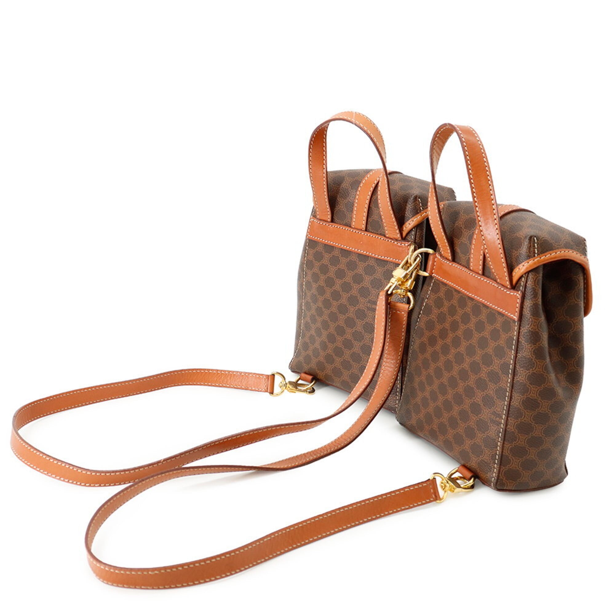Celine Macadam Brown Pvc Leather Backpack (Pre-Owned)