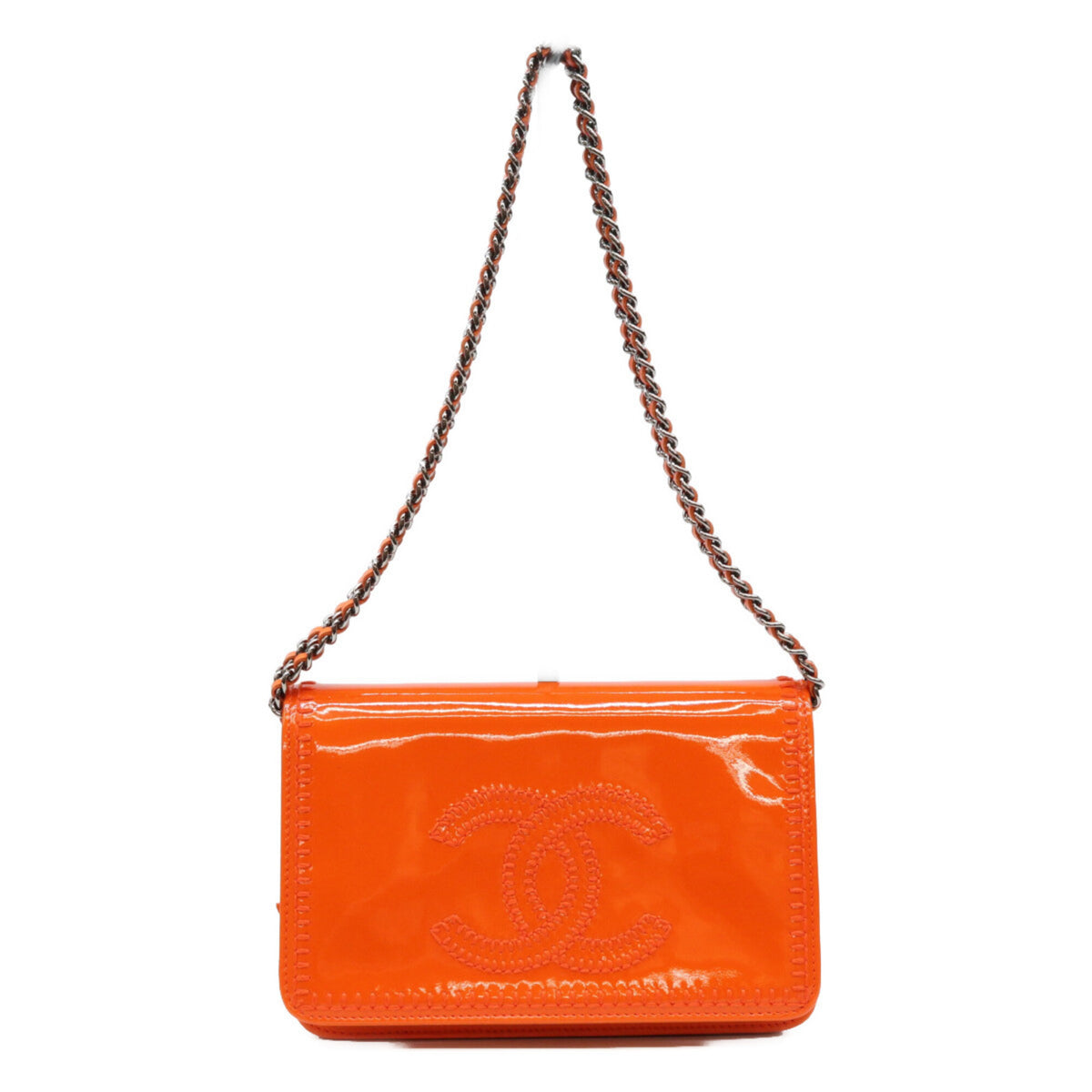 Chanel Orange Leather Shoulder Bag (Pre-Owned)