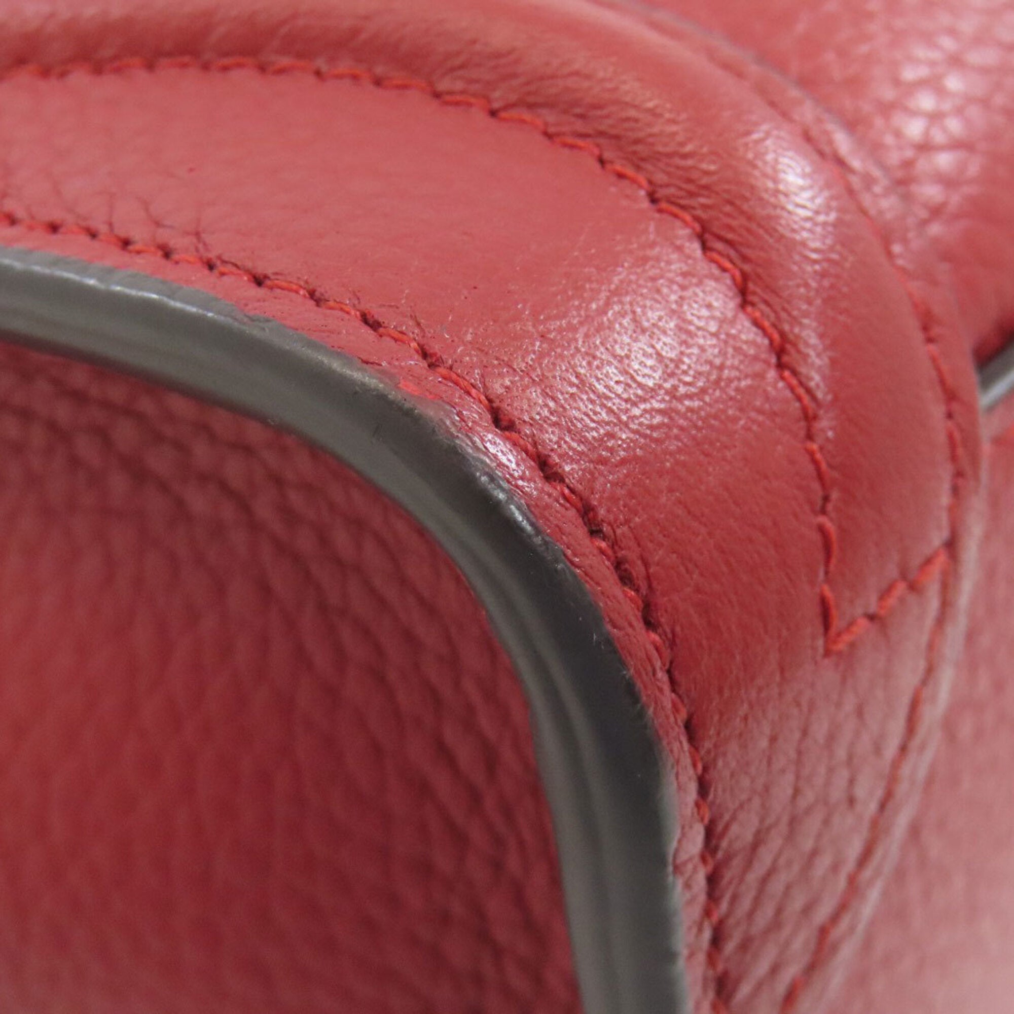 Celine Luggage Red Color Leather Handbag (Pre-Owned)